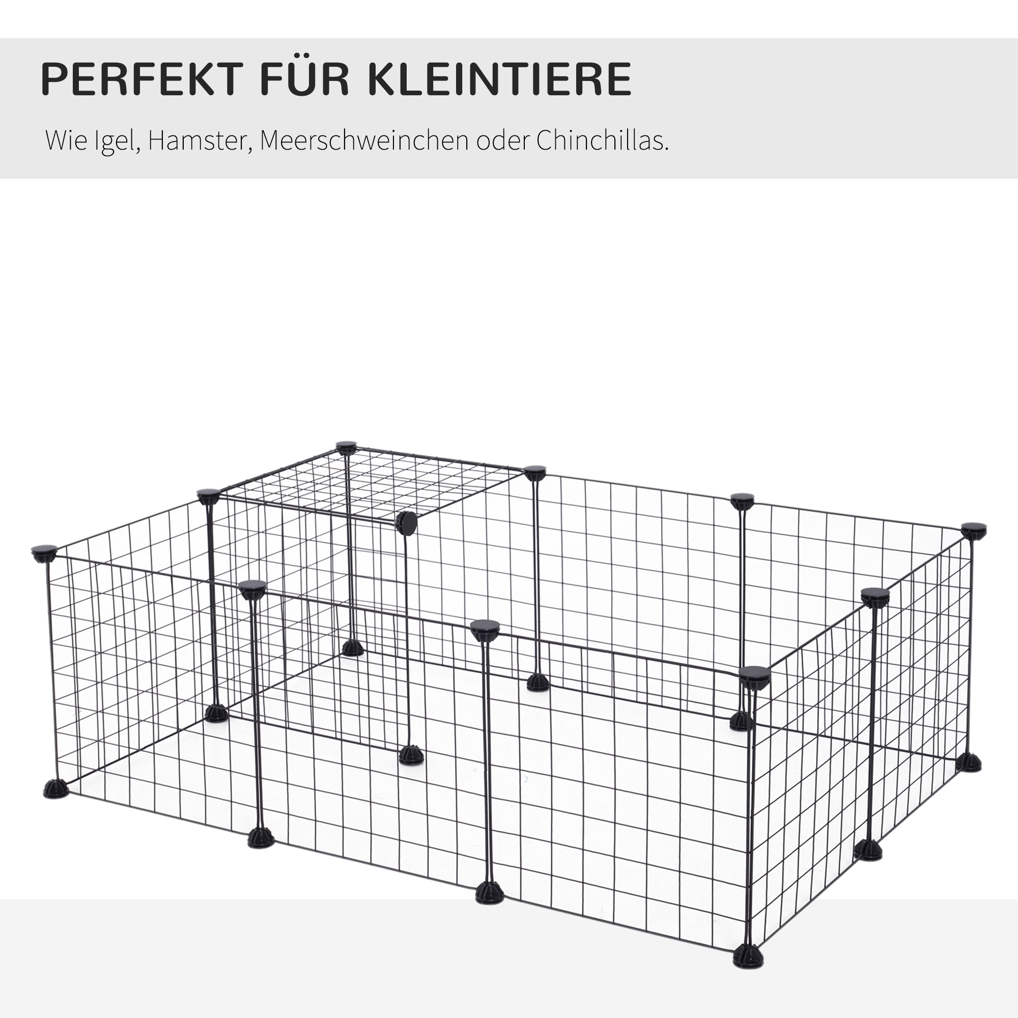 Ein kleiner Käfig mit Gitterdesign. Es ist für kleine Haustiere konzipiert.