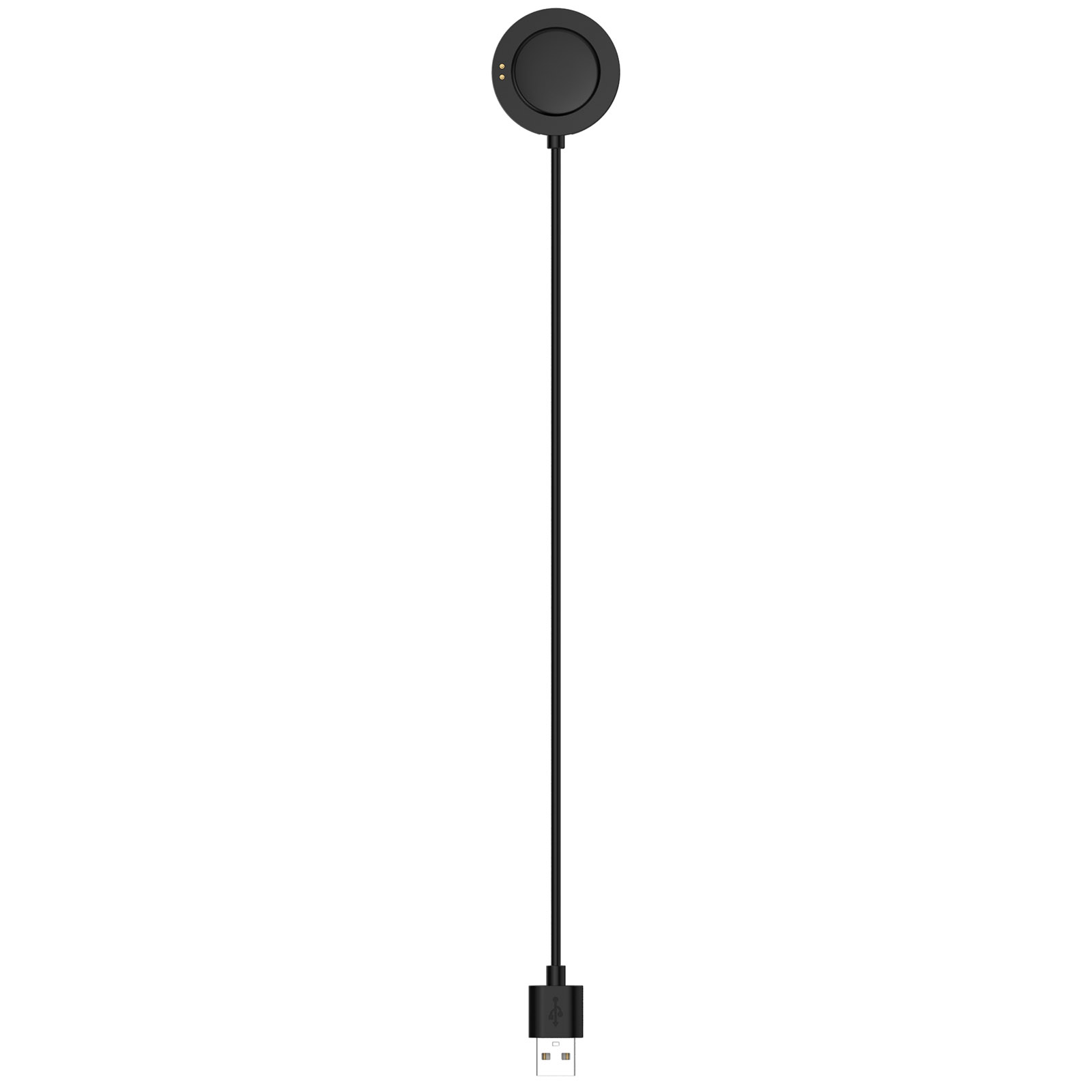 Base di ricarica con cavo nero e connettore USB.