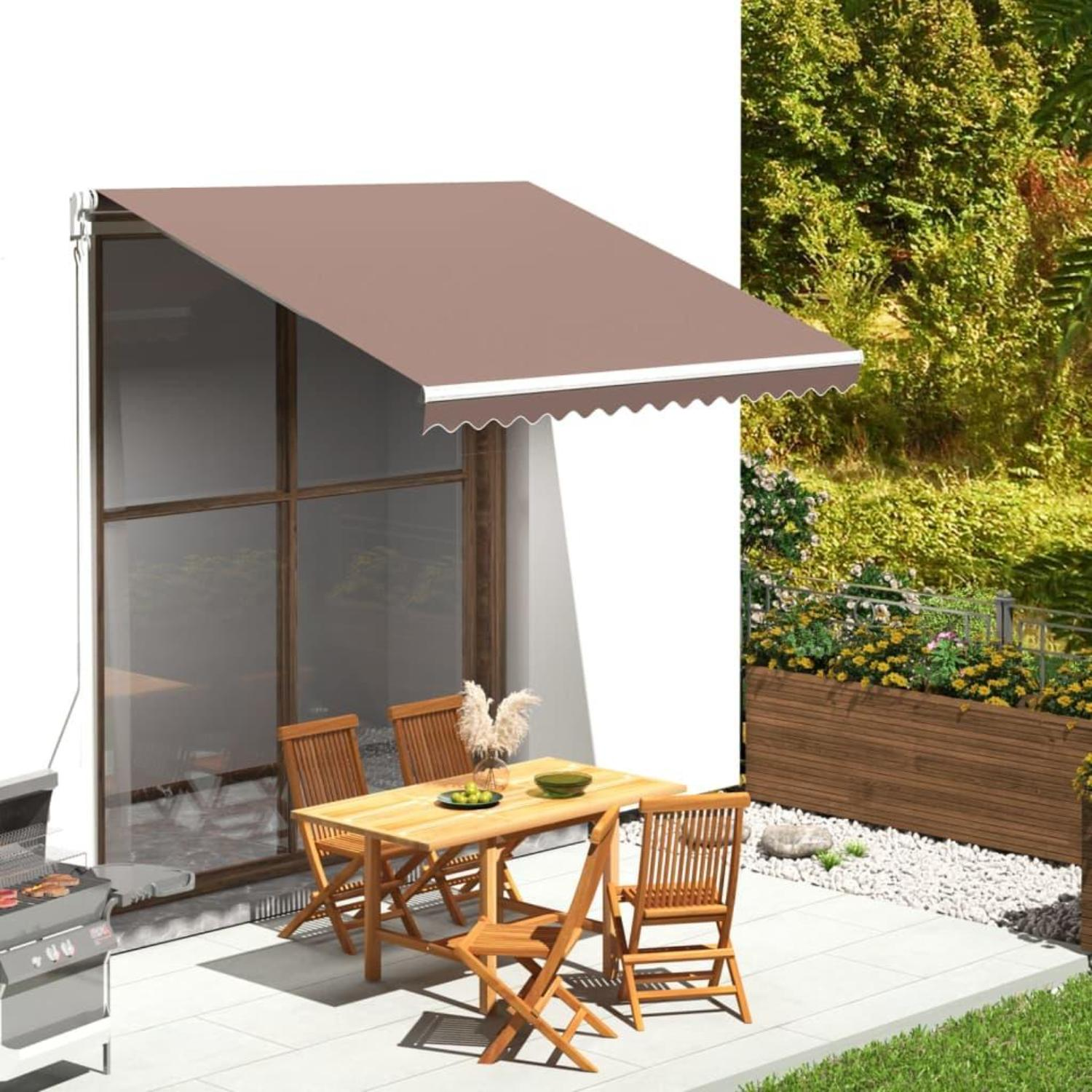 BRIGHTAKE 480x295 cm UV-Schutz Wetterfest Markise, Braun | SATURN