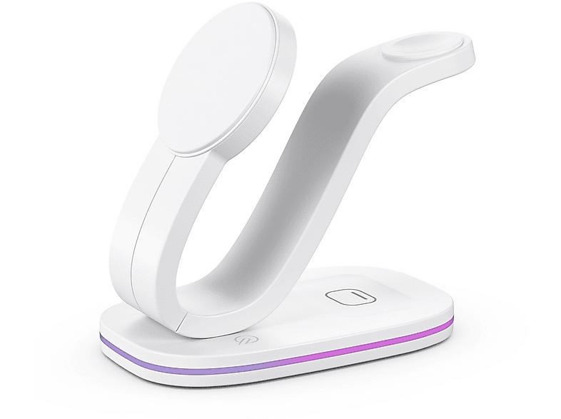 WHIQUTEY Mag-Safe 3 in 1 inductive charging station Apple, Weiß ...