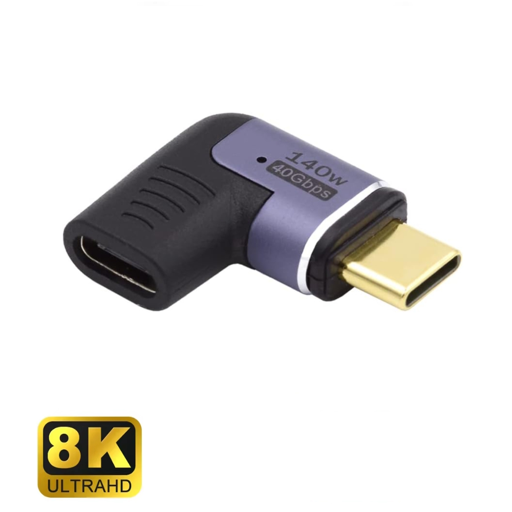 Due connettori USB-C, angolati, con il logo '8K Ultra HD'.