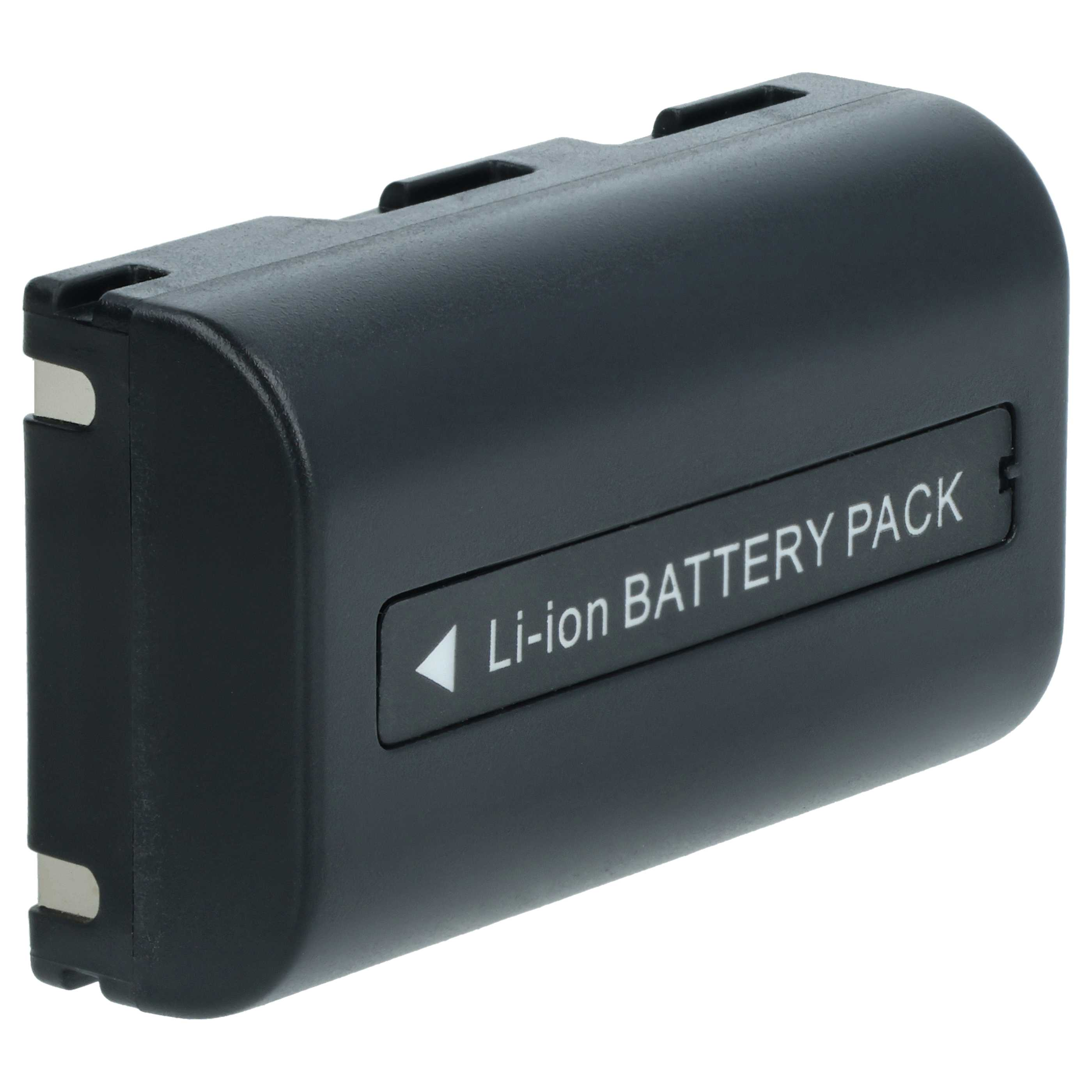 Schwarzes Akku-Pack mit Text 'Li-ion BATTERY PACK'. Weißer Hintergrund. Pfeil nach links.