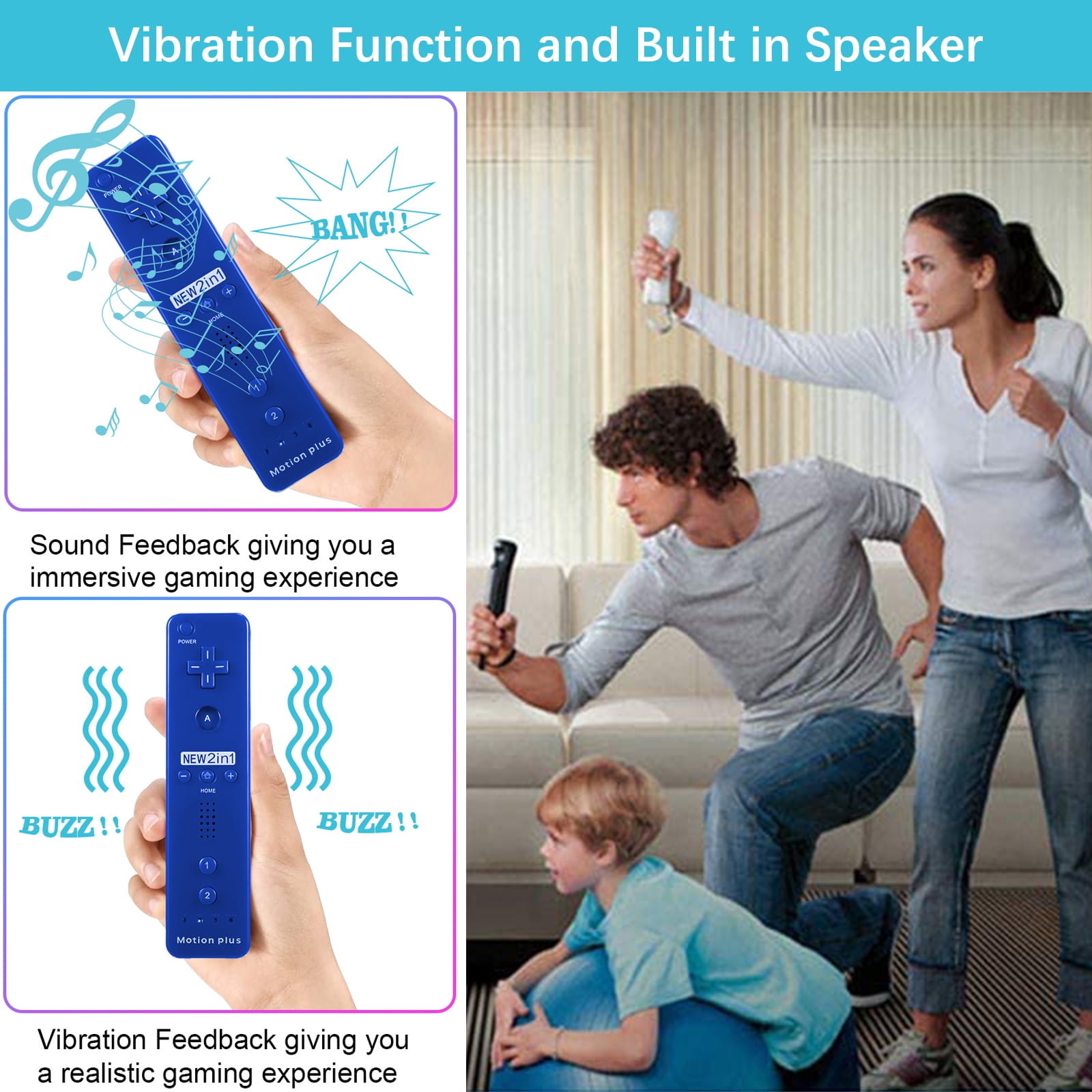 Leute spielen Wii-Spiel mit Ton- und Vibrations-Feedback. Nahaufnahme einer Wii-Fernbedienung mit rosa Hülle.