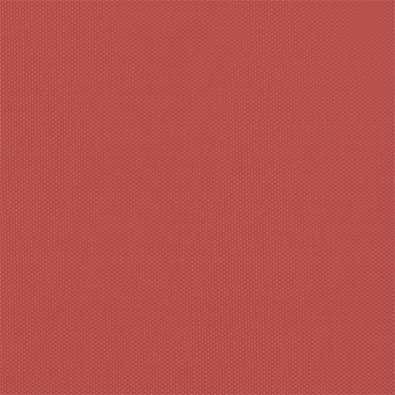 Nahaufnahme eines roten Stoffes. Die Textur ist ein sich wiederholendes Muster aus kleinen Kreisen.