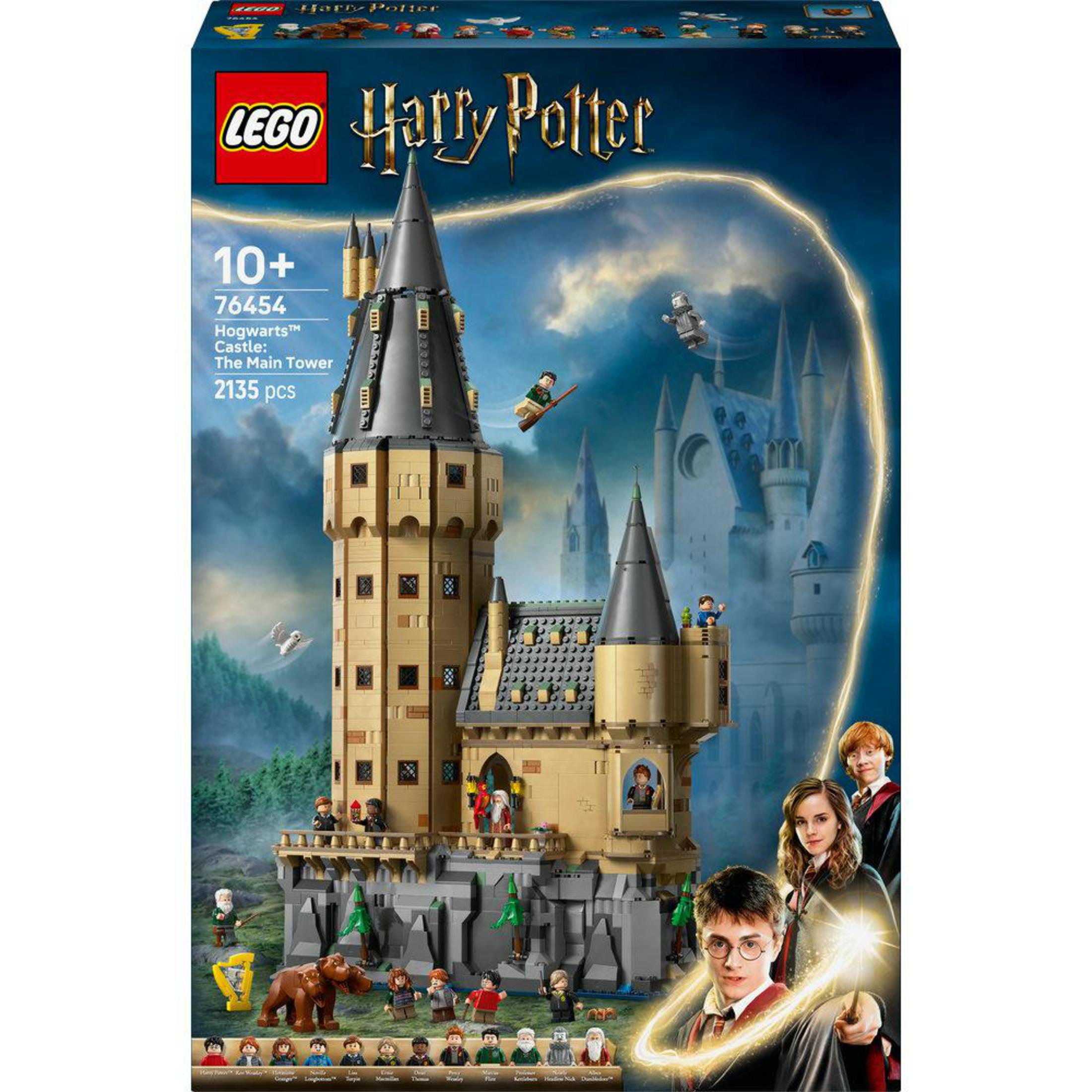 Lego Harry Potter seti: Hogwarts Kalesi, Ana Kule. Minifigürler ve uzun bir kale içerir.