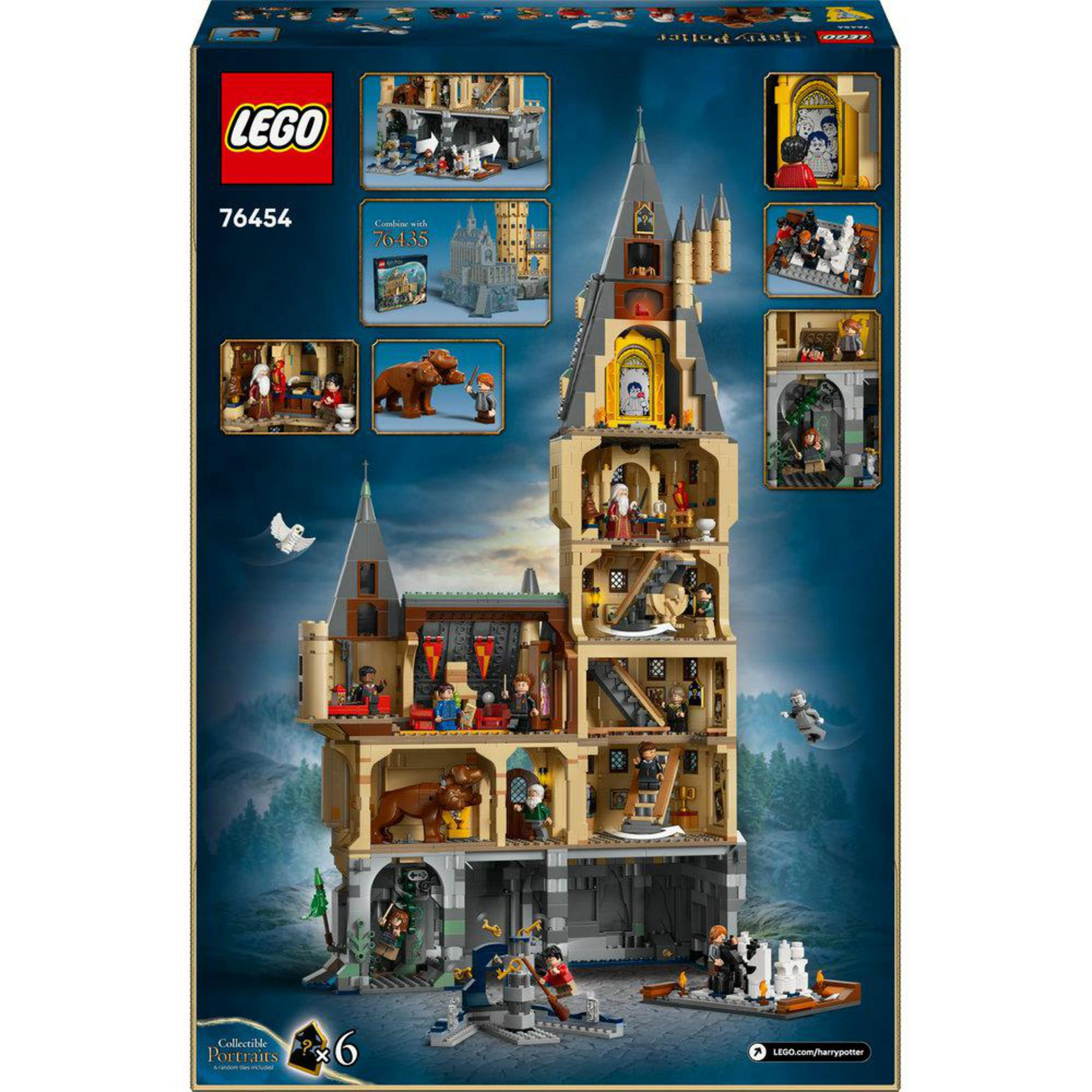 Lego Harry Potter seti: Hogwarts Kalesi, Ana Kule, arka görünüm. Kalenin içi görünür.