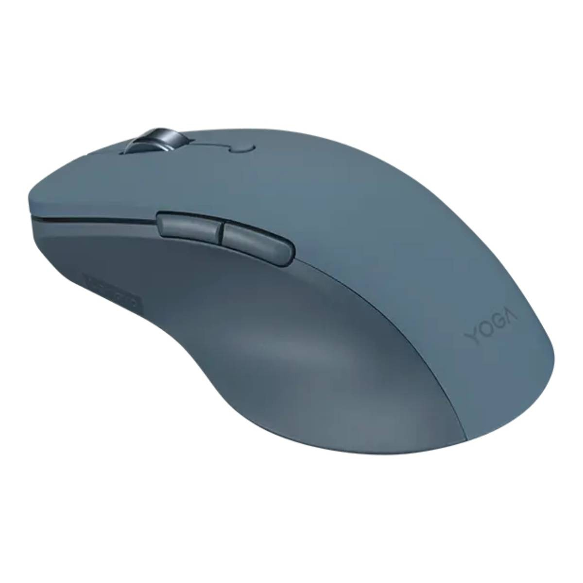 Gray Lenovo Yoga mouse. The mouse has a wheel and two buttons.