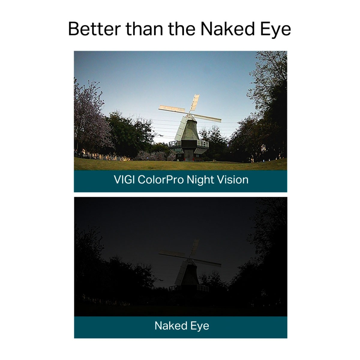 Wiatrak w świetle dziennym vs. widzenie nocne.