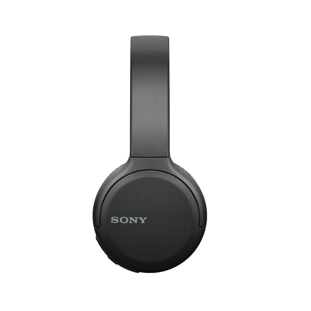 Auriculares Sony negros. Los auriculares tienen una banda gruesa y una copa redonda.