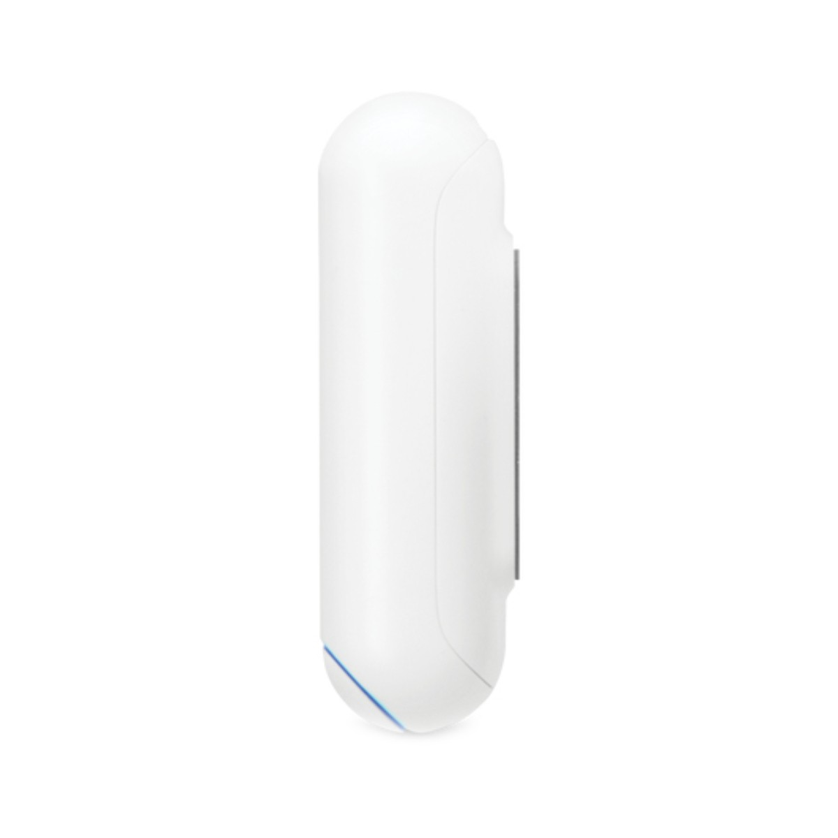Un dispositivo blanco, cilíndrico con parte superior curva, posiblemente un sensor o componente de hogar inteligente.