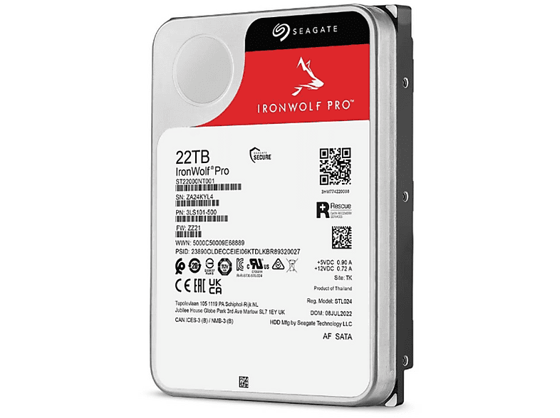 SEAGATE IronWolf Pro ST22000NT001 7200RPM SATA 6 Gbit/s 22 TB