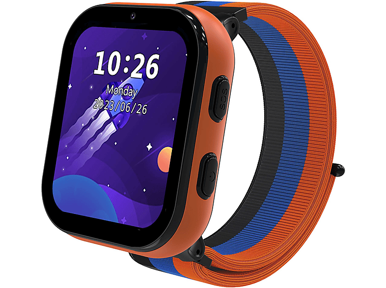 KIANO Watch Joy 4G LTE Rocket smart watch Nylon, Mehrfarbig