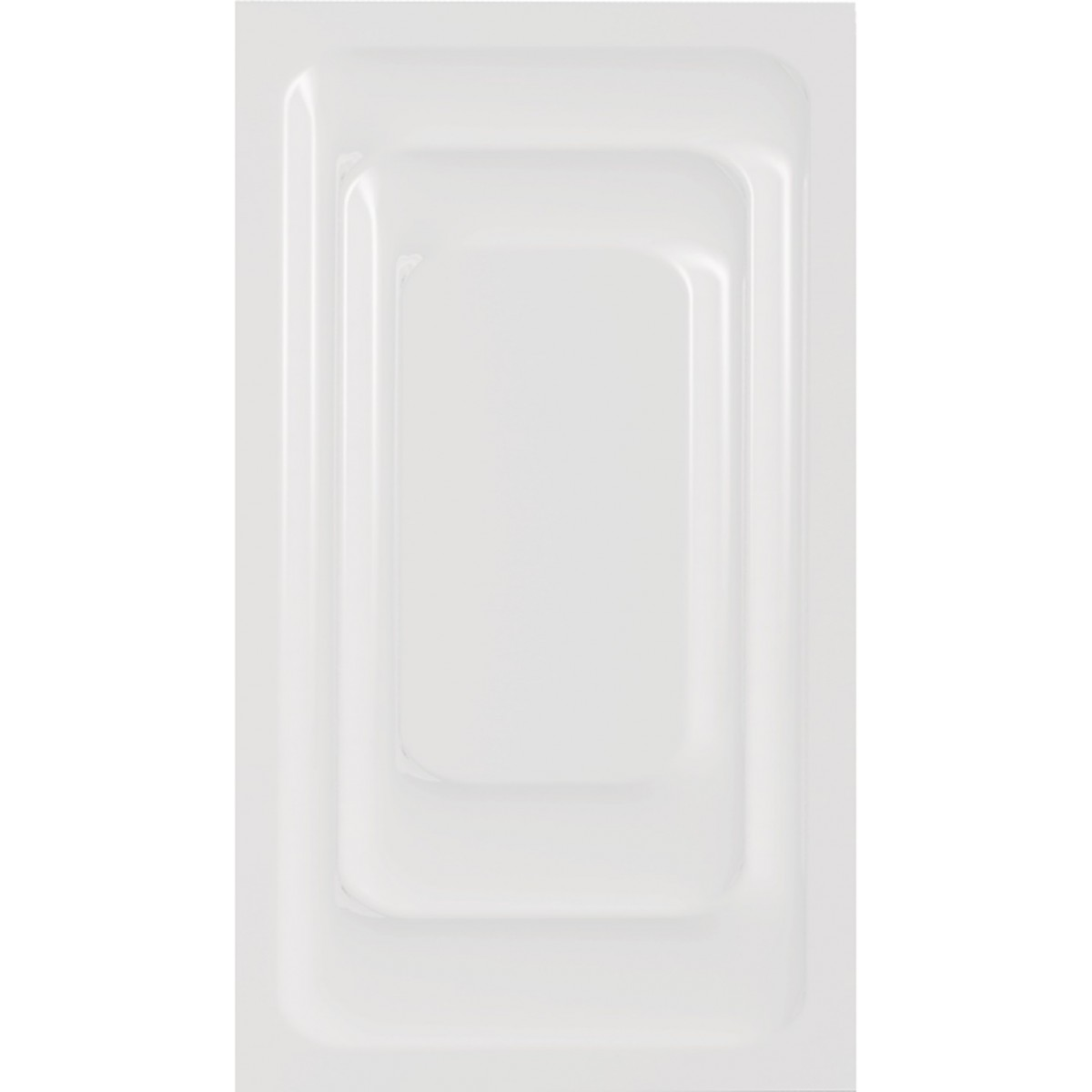 Oggetto rettangolare bianco con rettangoli interni.