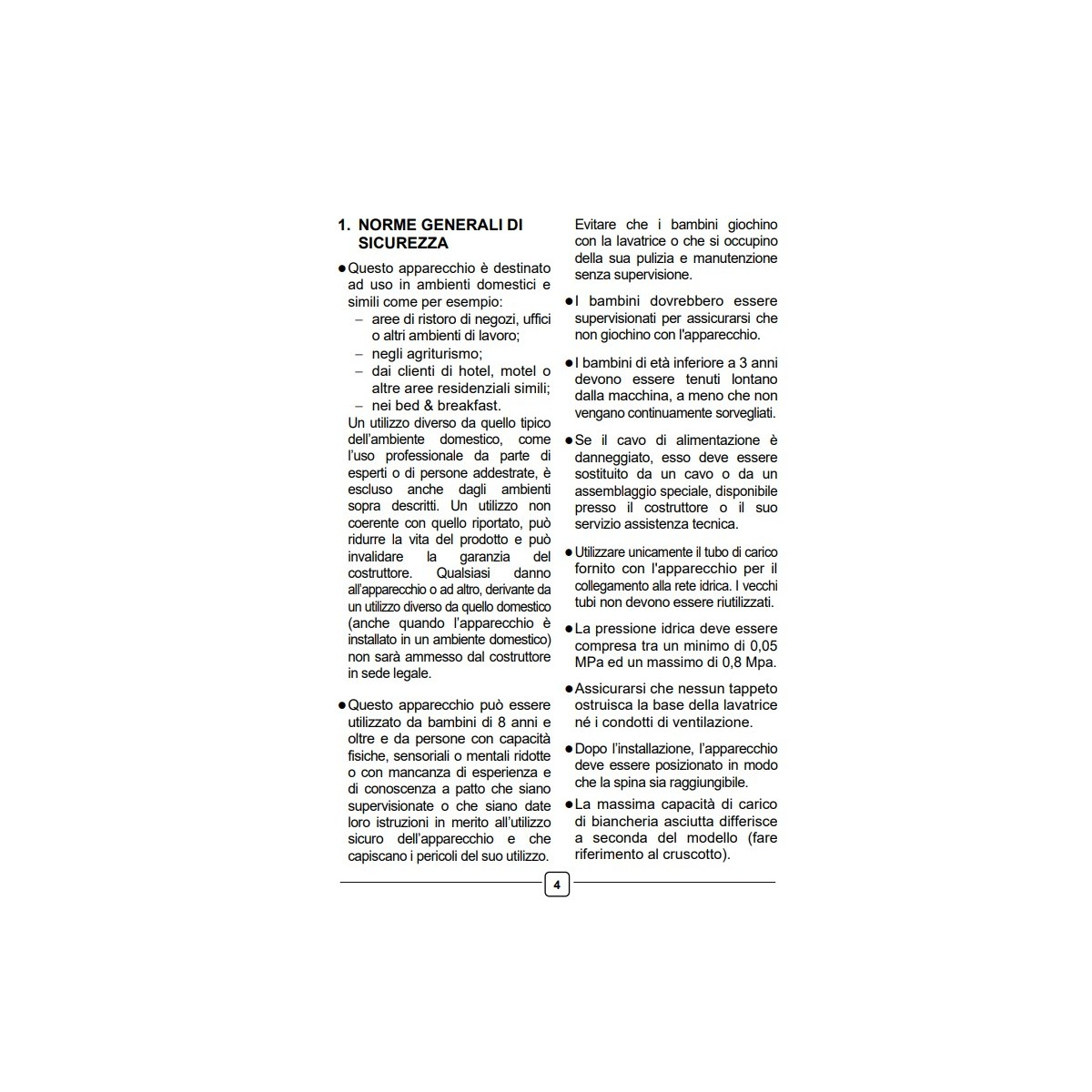 Istruzioni in italiano in un documento. Sono elencati diversi punti.