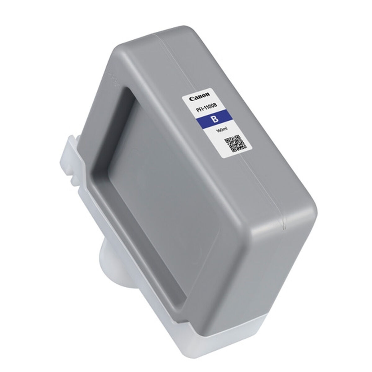 Grijze Canon inktcartridge met B label. Witte achtergrond.