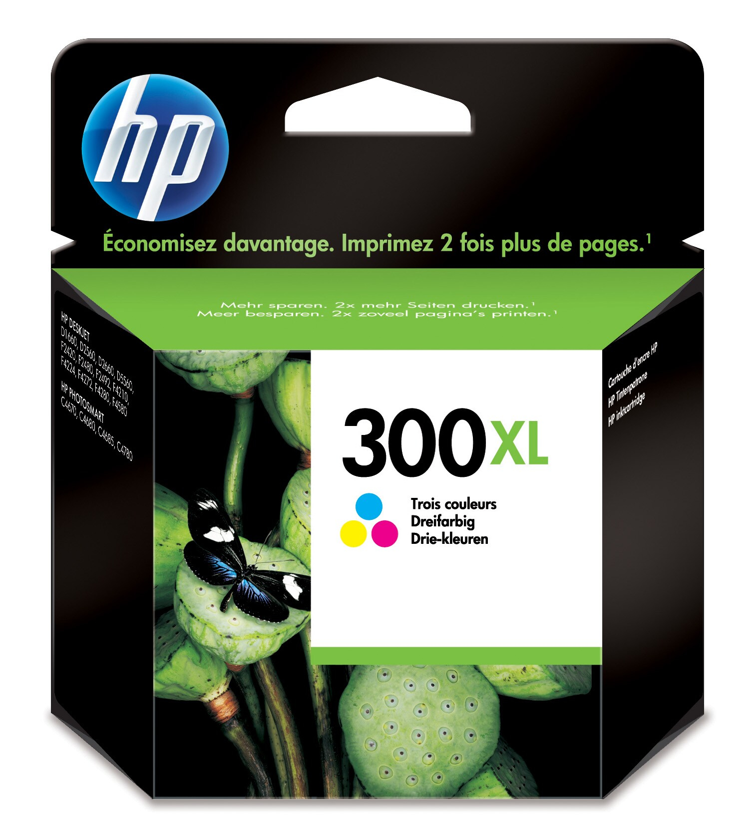 Cartucce d'inchiostro HP 300XL. Confezione cartucce tricolore.