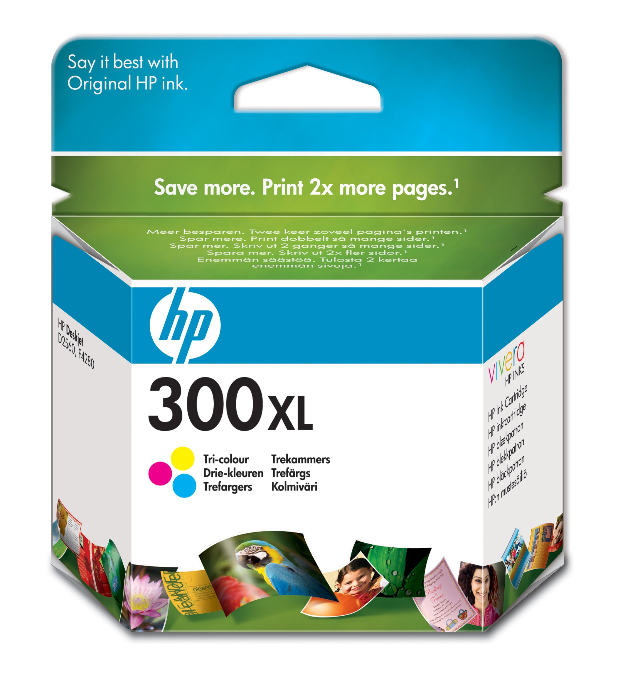 Cartucce d'inchiostro HP 300XL. Confezione cartucce tricolore.