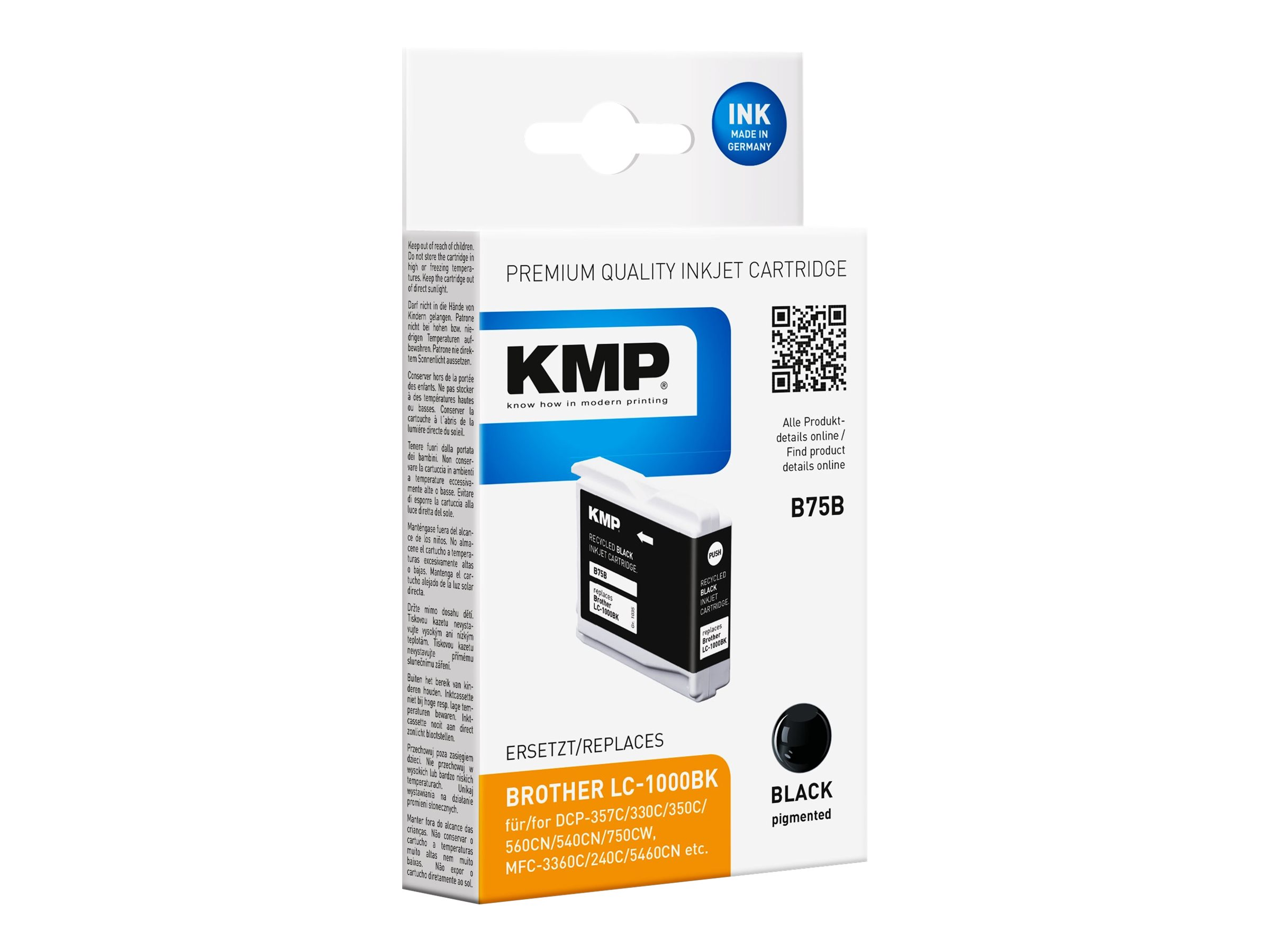 Cartuccia inchiostro nero KMP per stampanti Brother.