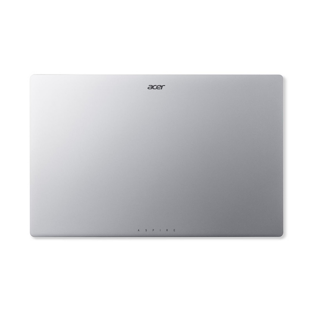 Laptop Acer plateado, cerrado, mostrando la superficie superior con el logo de Acer.