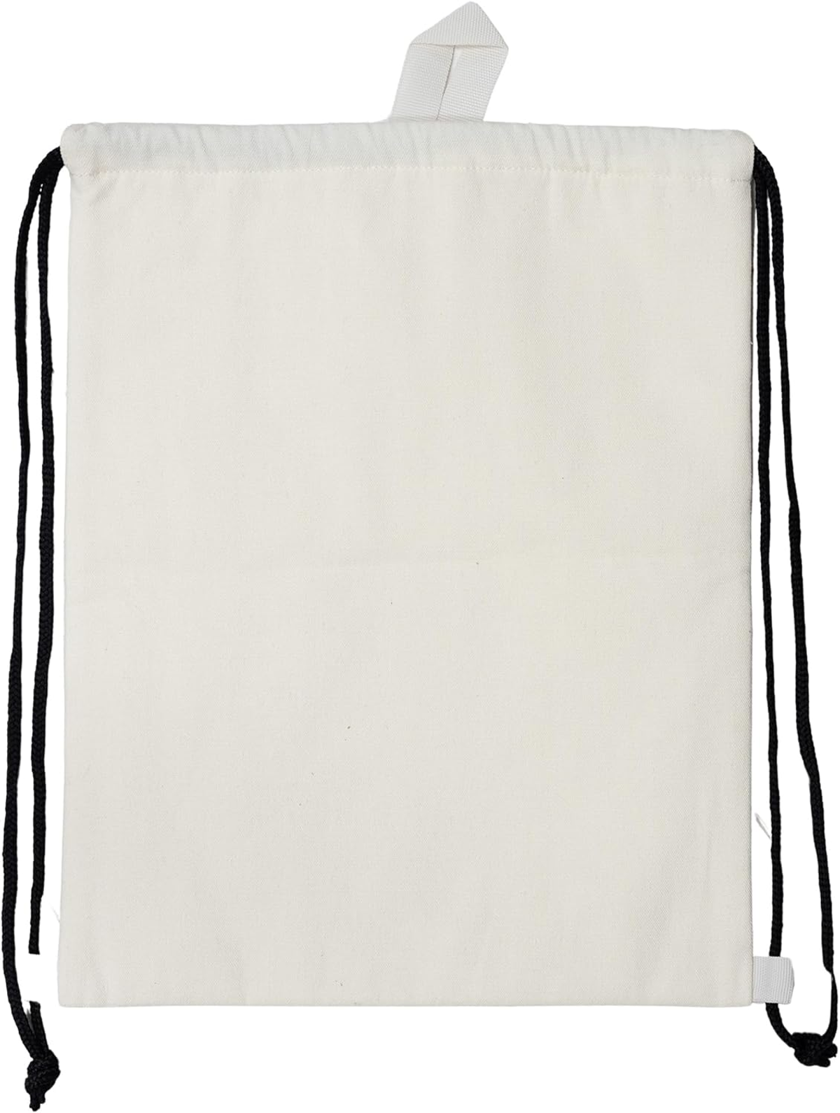 Bolsa con cordón blanca lisa con cordones negros.