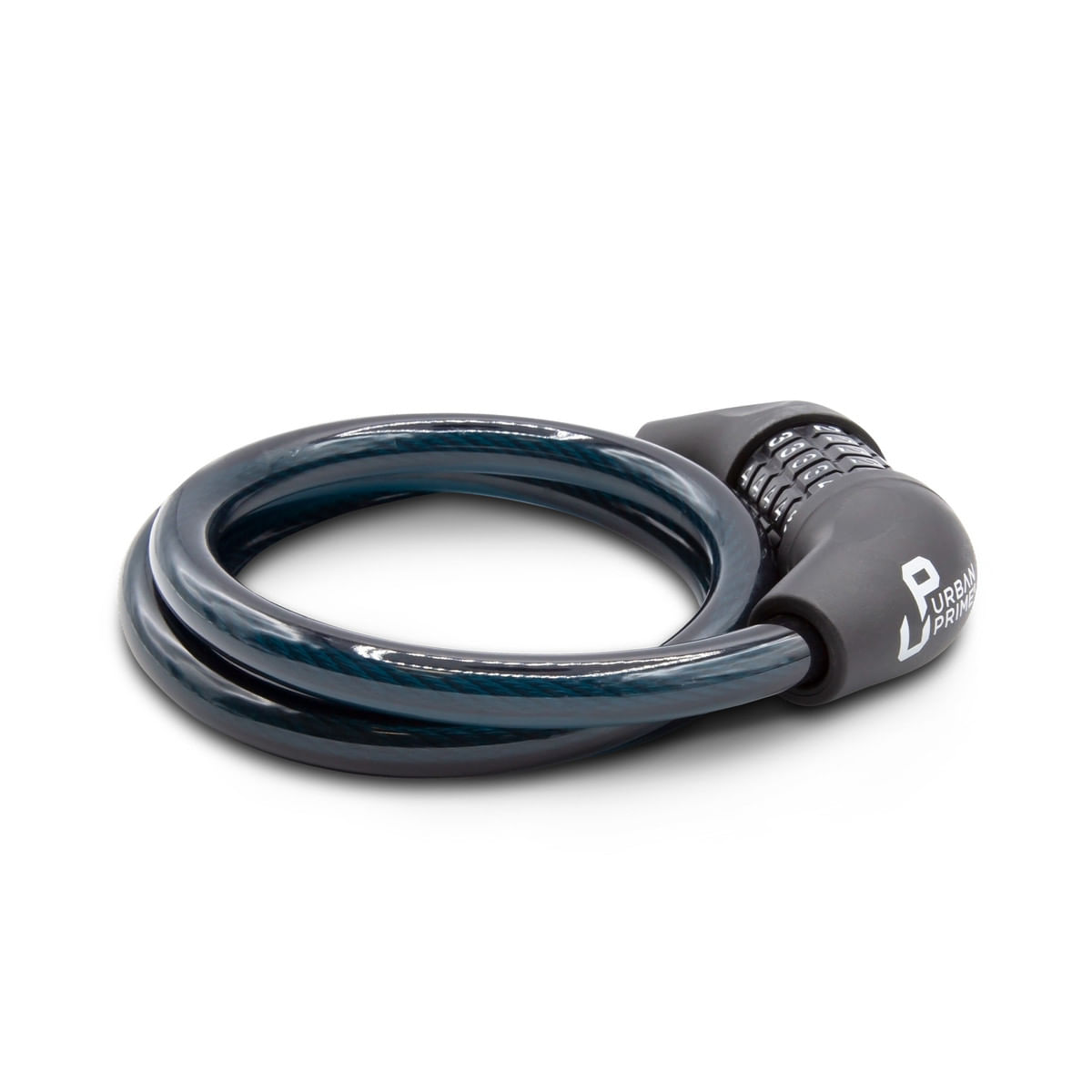 Lucchetto per bici a spirale blu con combinazione di Urban Prime.