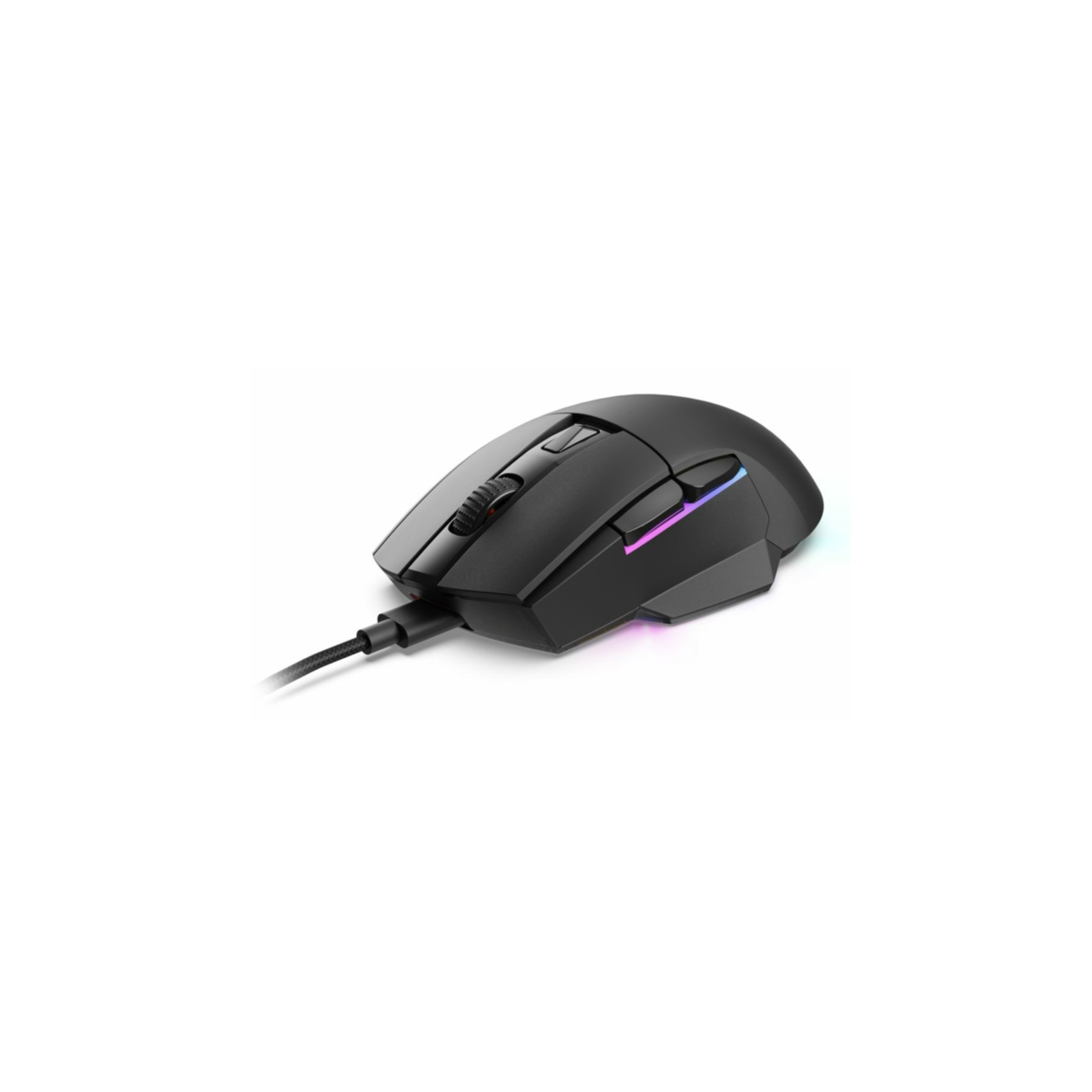 Zwarte muis met een kabel.