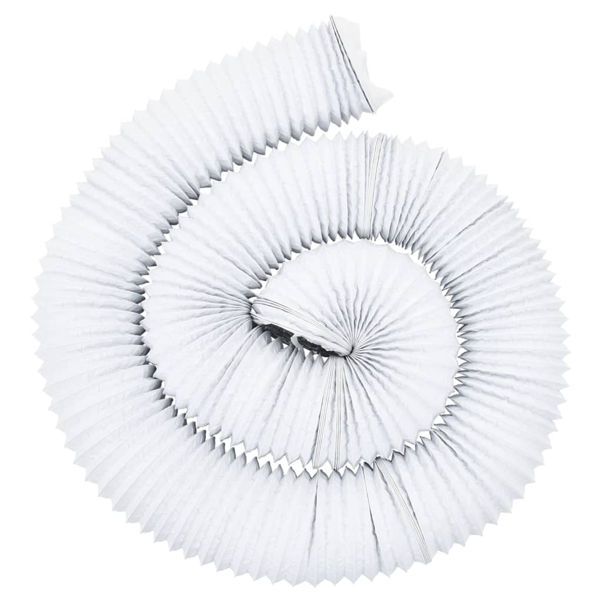 Weißes flexibles Rohr in Spiralform.