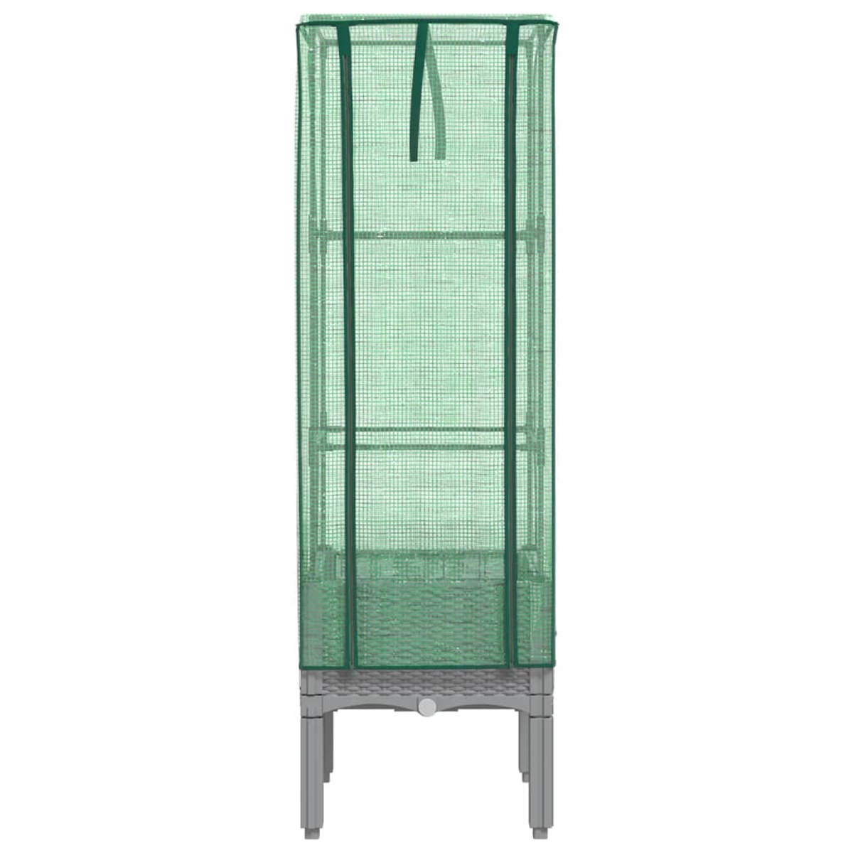Serra alta e verde con base intrecciata e gambe grigie. Isolato su sfondo bianco.
