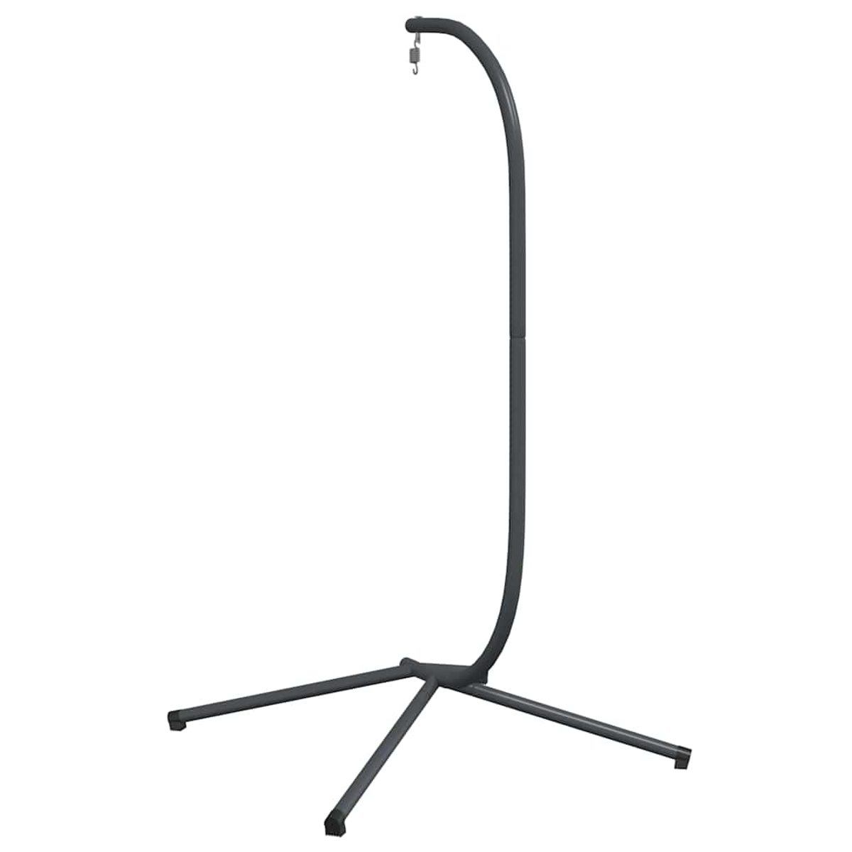 Hängesesselständer, gebogener Metallrahmen, dreibeiniger Sockel, Feder.