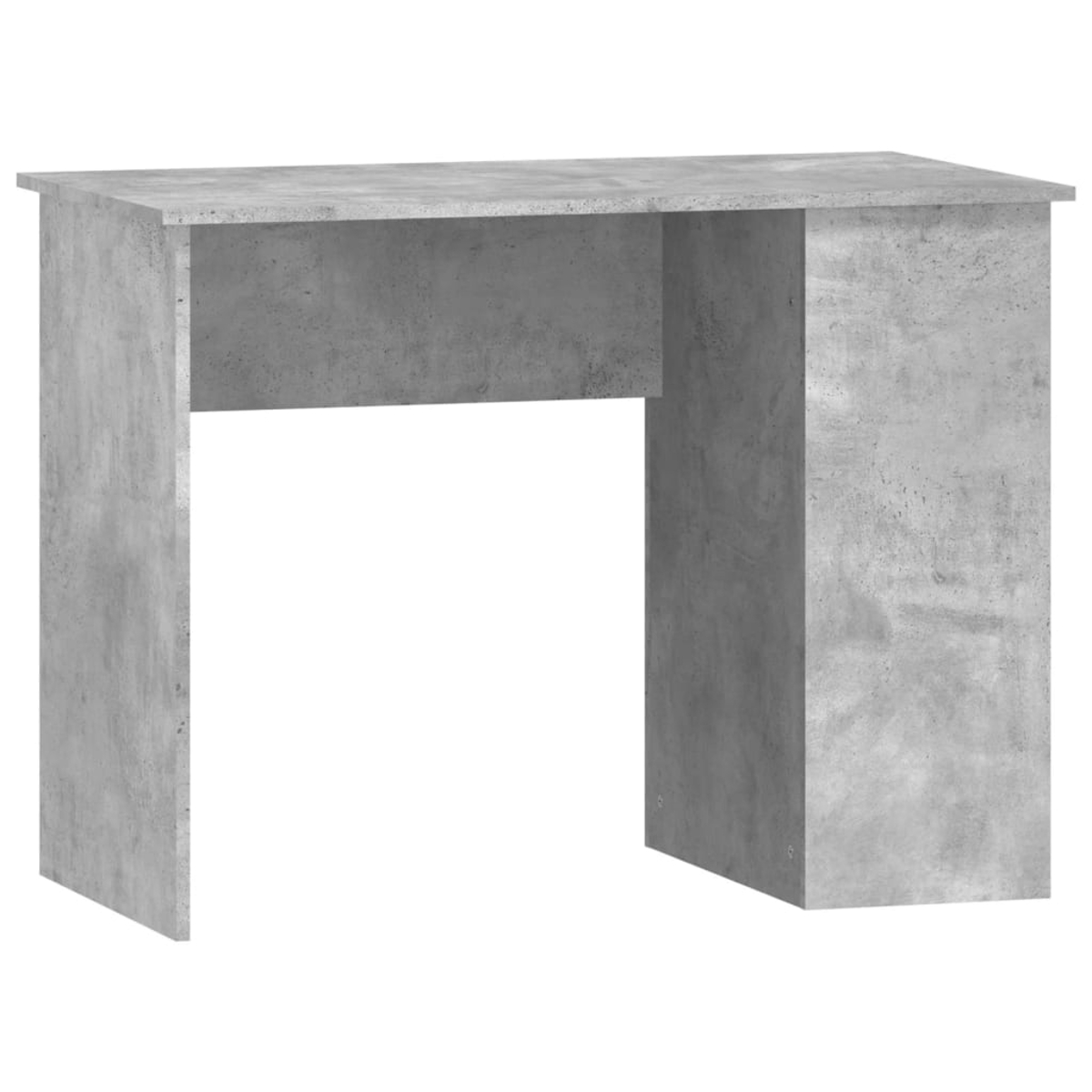 Grauer Betontisch mit einfachem Design, isoliert auf Weiß.