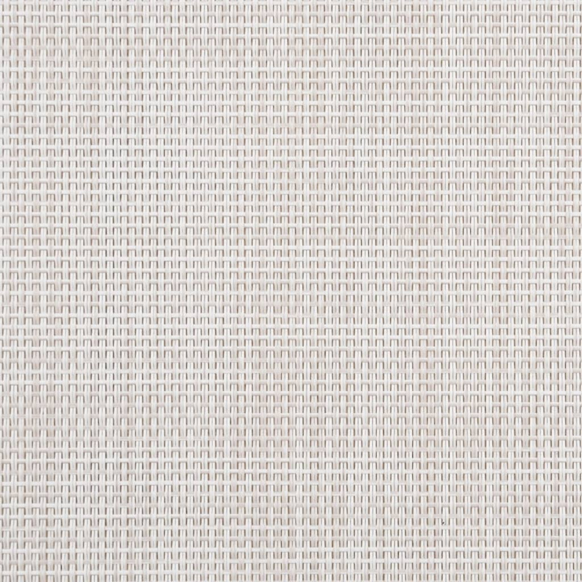 Nahaufnahme einer beigefarbenen Webstruktur. Die Details des Stoffes werden gezeigt.