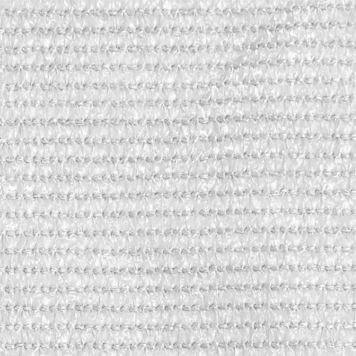 Nahaufnahme eines weißen, gewebten Mesh-Stoffs. Die Textur zeigt verschlungene Fäden, die eine dichte, helle Oberfläche bilden.