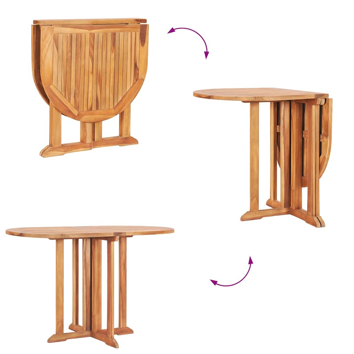 Holzklapptisch, der sich in verschiedene Formen verwandelt.