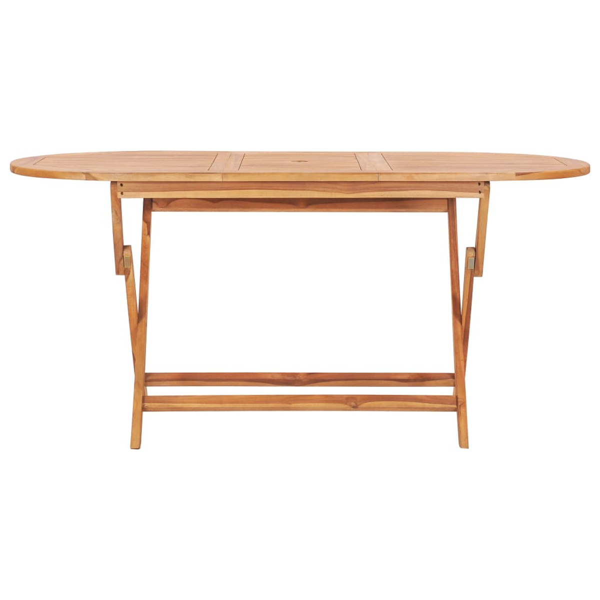Klapptisch aus Holz, braune Farbe. Rechteckige Platte und Klappbeine.