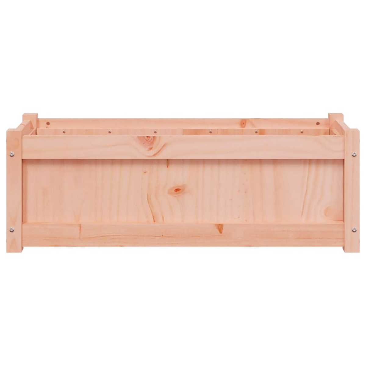 Rechteckiger Pflanzkasten aus Holz, Vorderansicht.