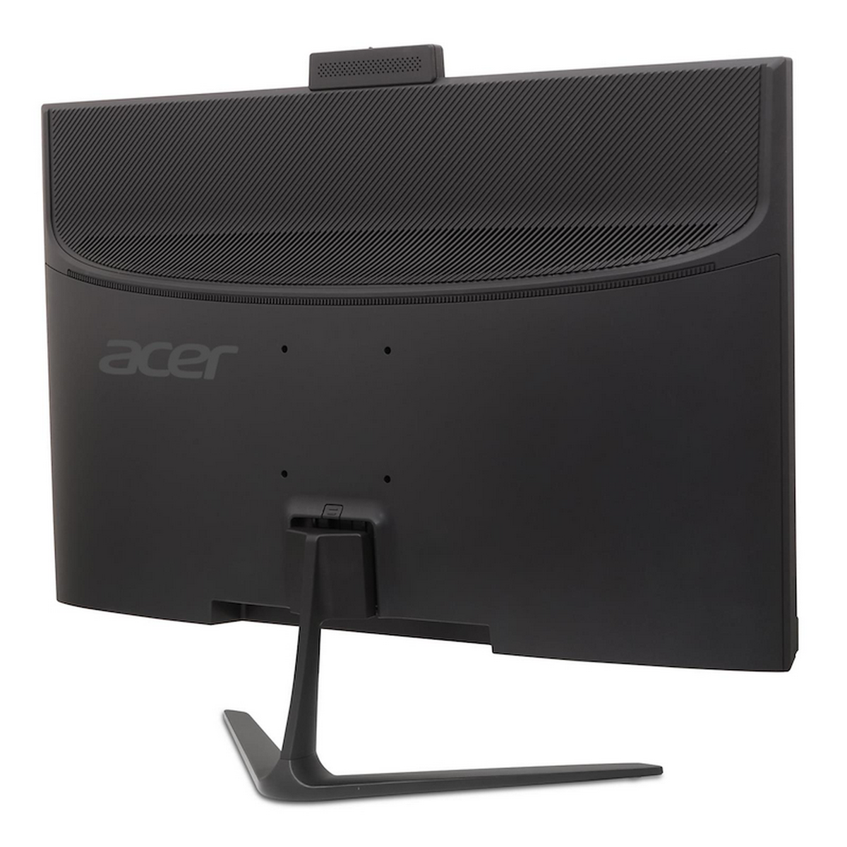 La parte trasera de un monitor Acer negro con soporte. El logotipo de Acer es visible.
