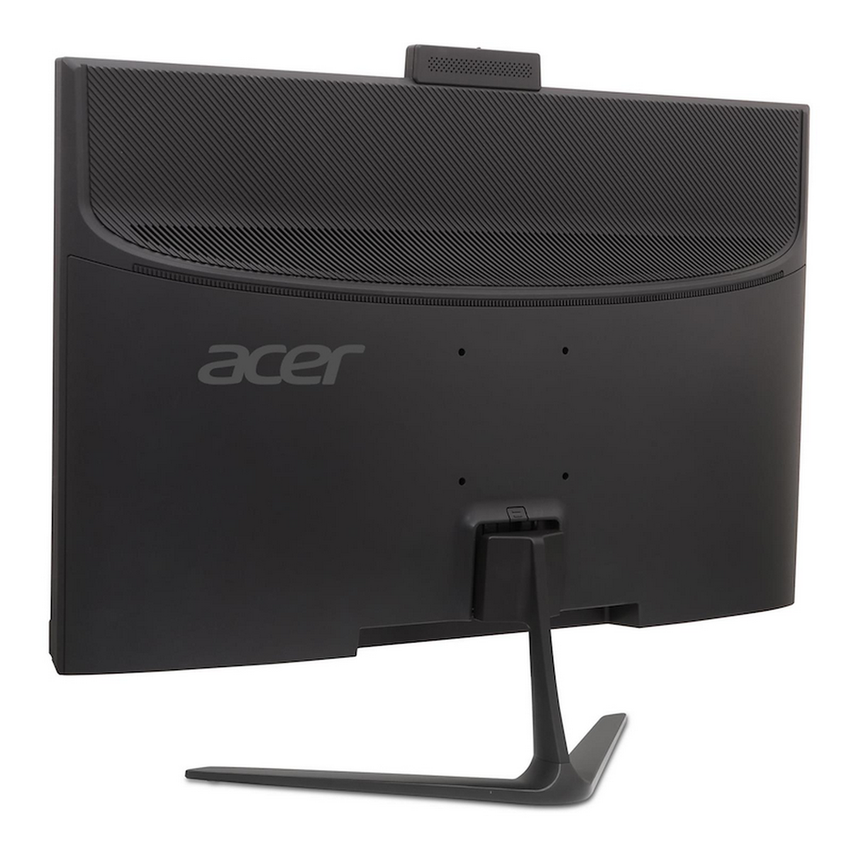 La parte trasera de un monitor Acer negro con soporte. El logotipo de Acer es visible.