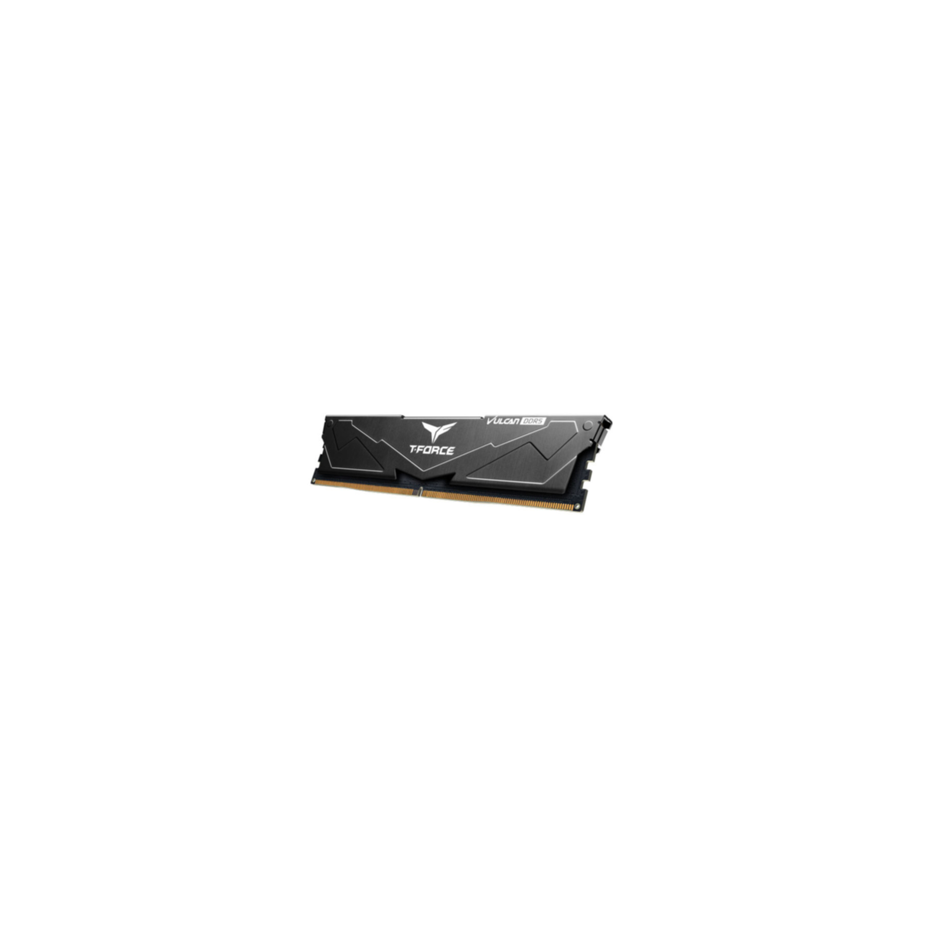 Module de mémoire RAM noir avec 'T-Force' et 'VULCAN' imprimés.