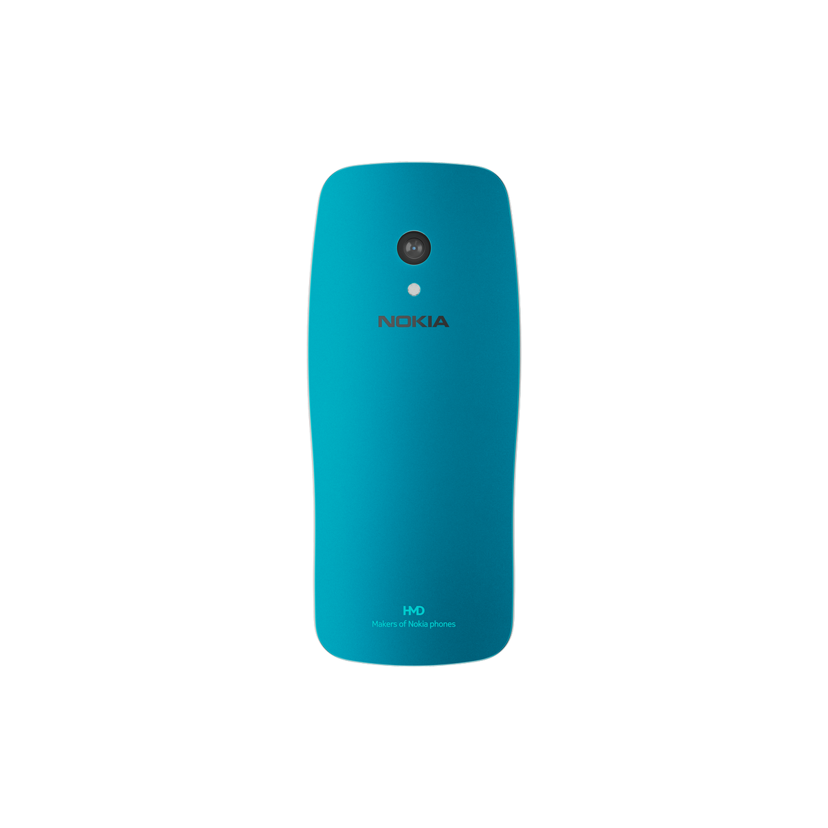 Parte trasera de un teléfono Nokia turquesa con cámara y el logo Nokia.