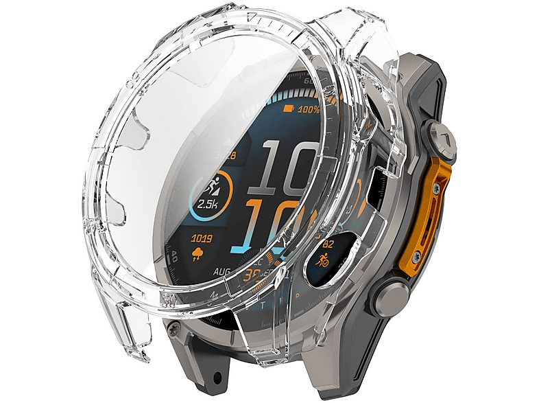 WIGENTO Kunststoff Design Hülle + H9 Hart Glas Watch Schutz Hülle (für Garmin Tactix 8 Solar 51mm)