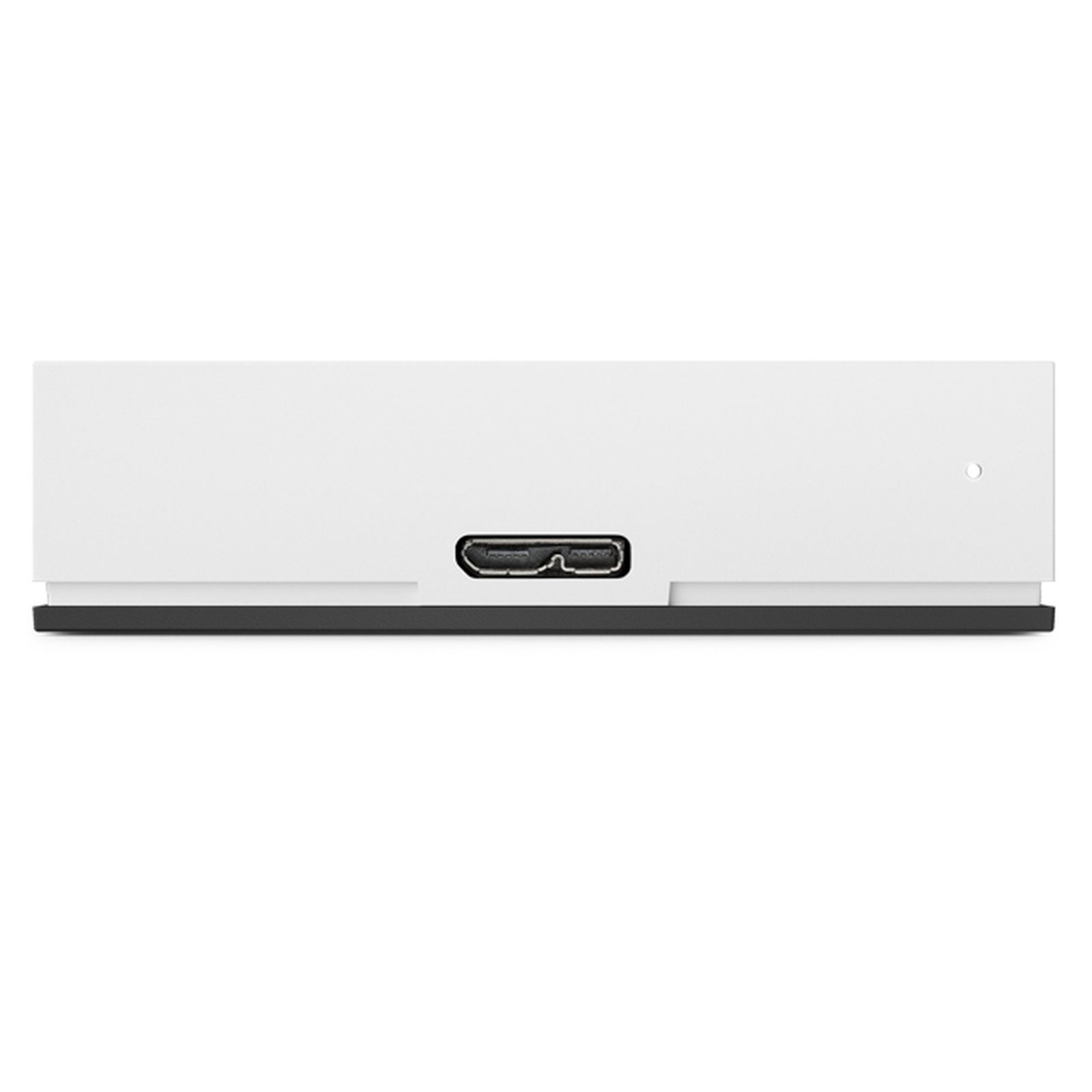 Rettangolo bianco con porta USB. La porta è centrata sul bordo inferiore del dispositivo.