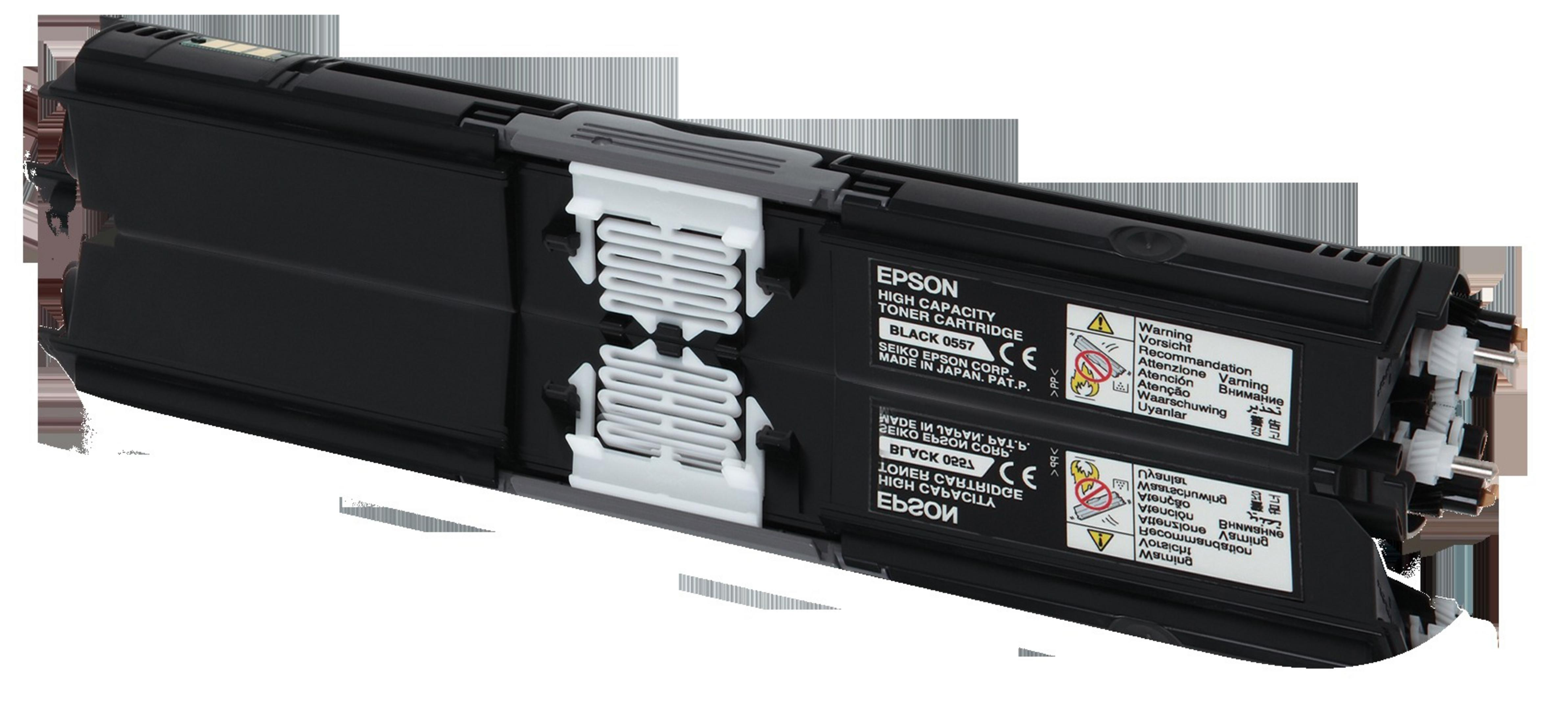 Due cartucce toner ad alta capacità Epson. Nero, con accenti bianchi e grigi.