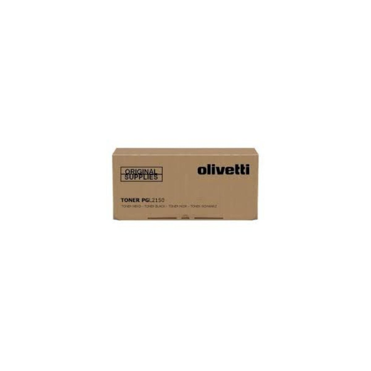Scatola toner Olivetti. Scatola marrone con testo nero. La scatola è su sfondo bianco.