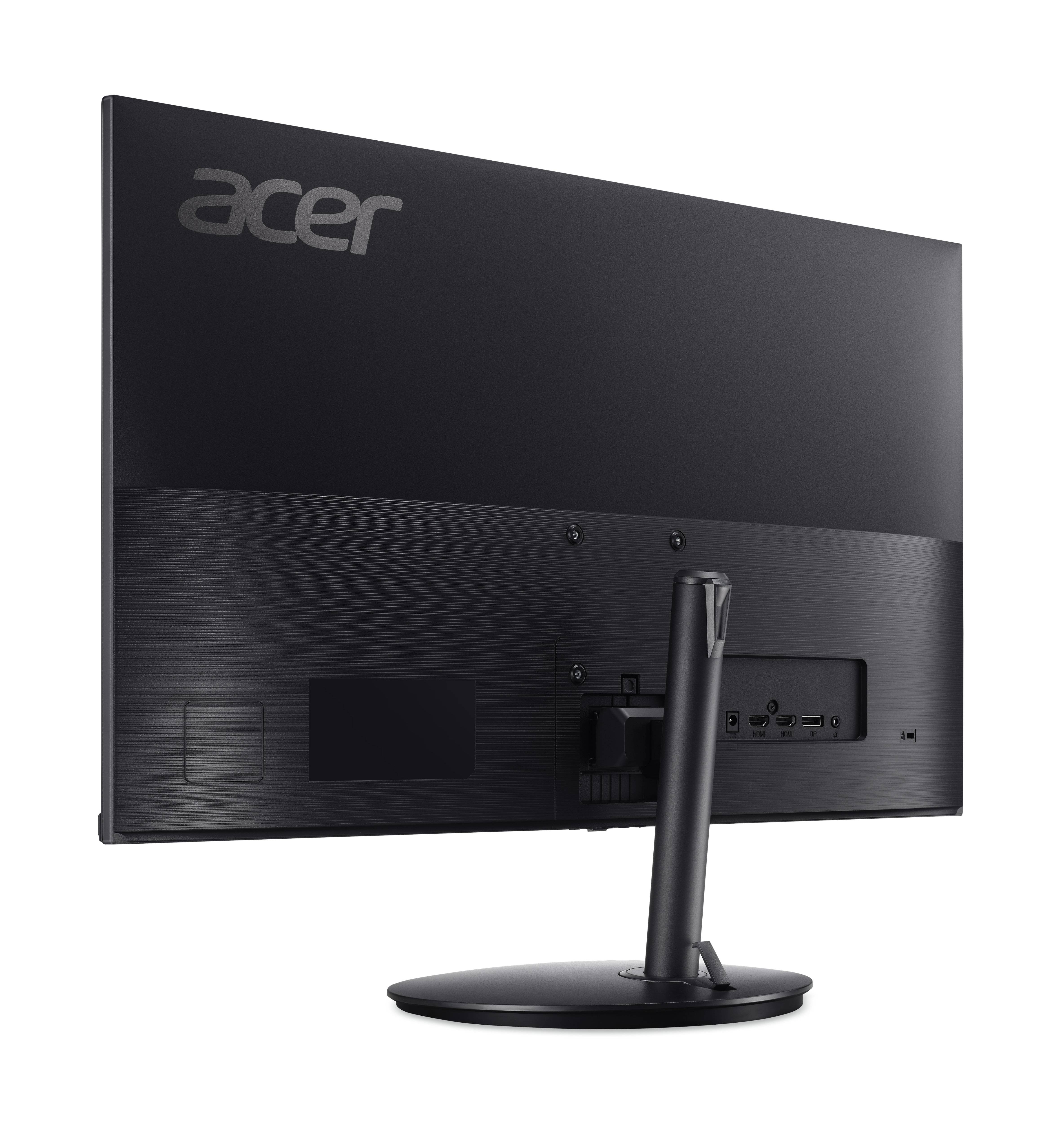 Die Rückseite eines Acer-Monitors mit Anschlüssen und Branding.