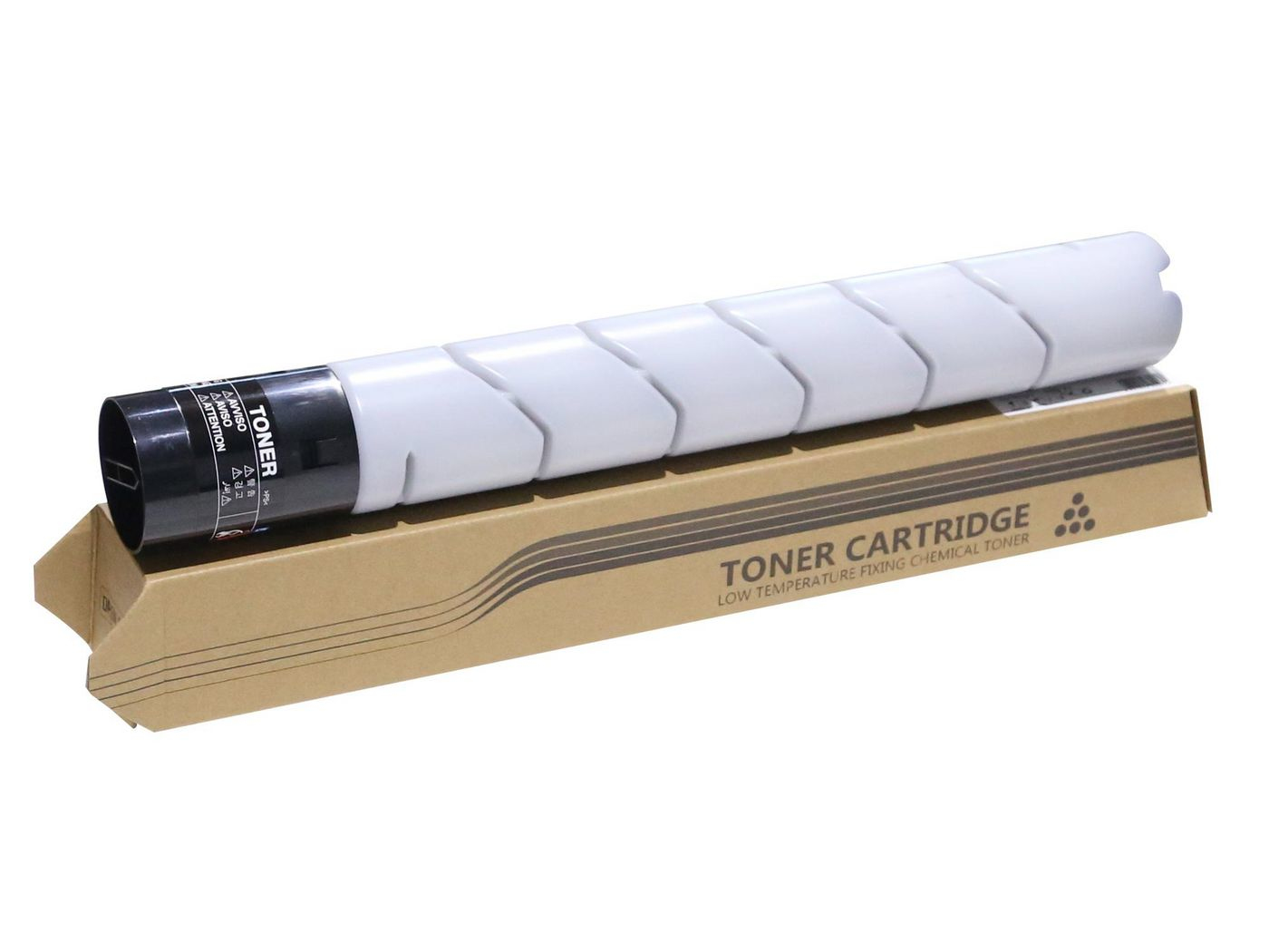Cartuccia toner bianca e marrone con l'etichetta 'Cartuccia toner'.