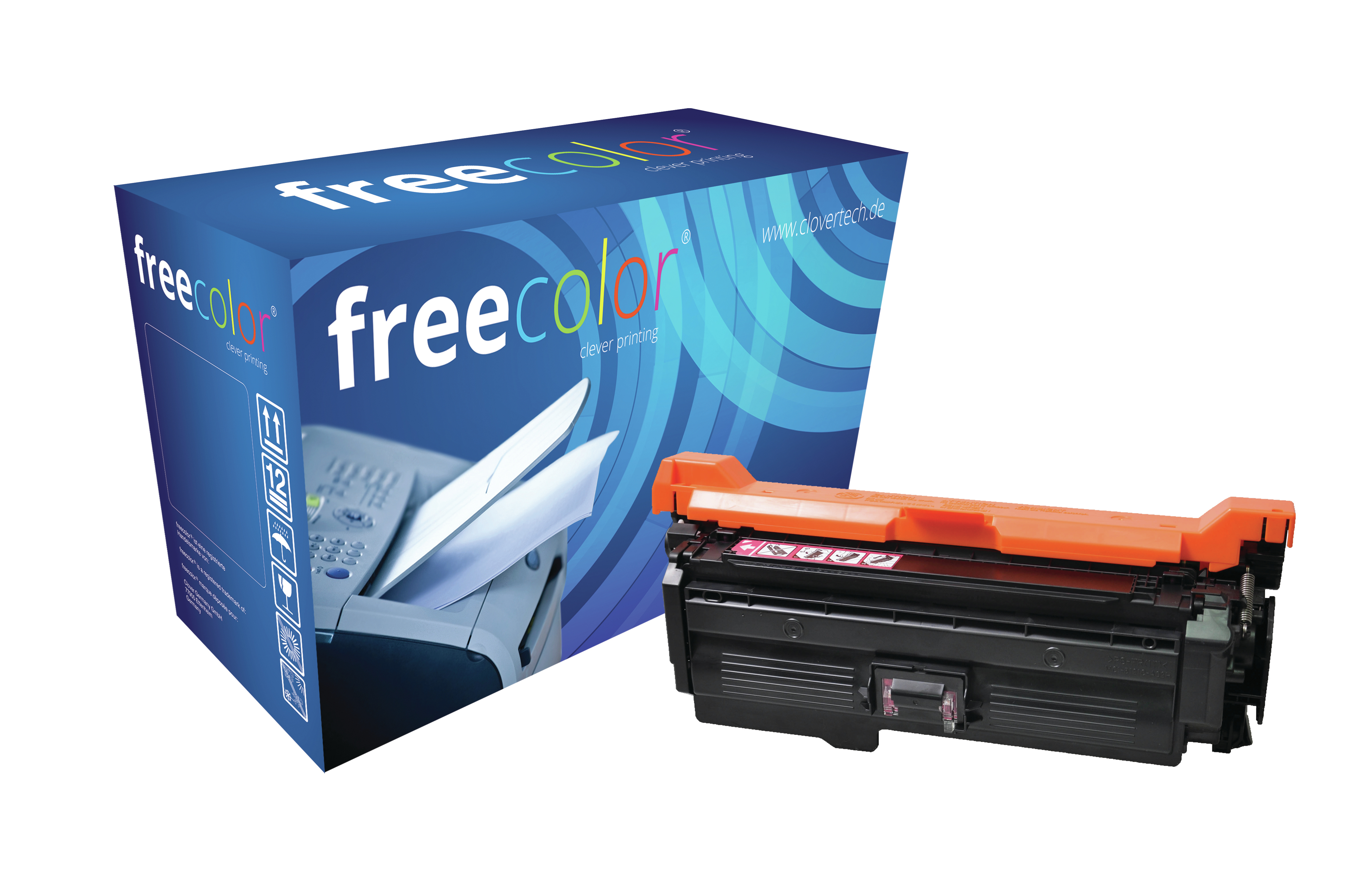 Wkład do drukarki obok pudełka.