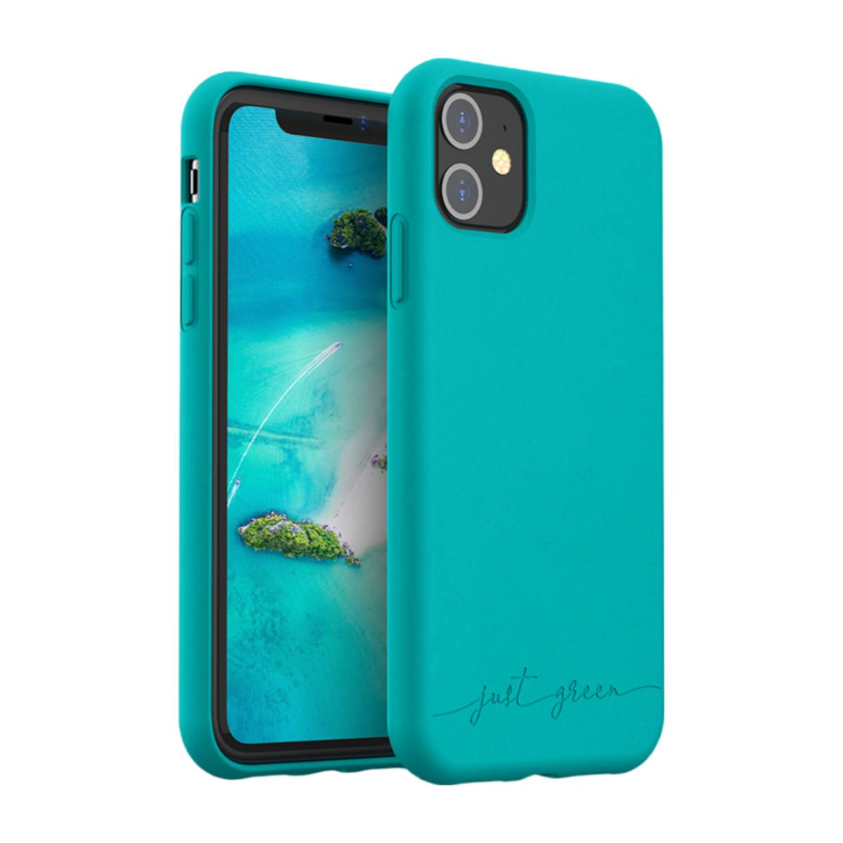 Loam & Lore Custodia Ecologica Per IPhone 11 - Compostabile, Biodegradabile, Topografica Foresta Amazzonica, Menta - 2