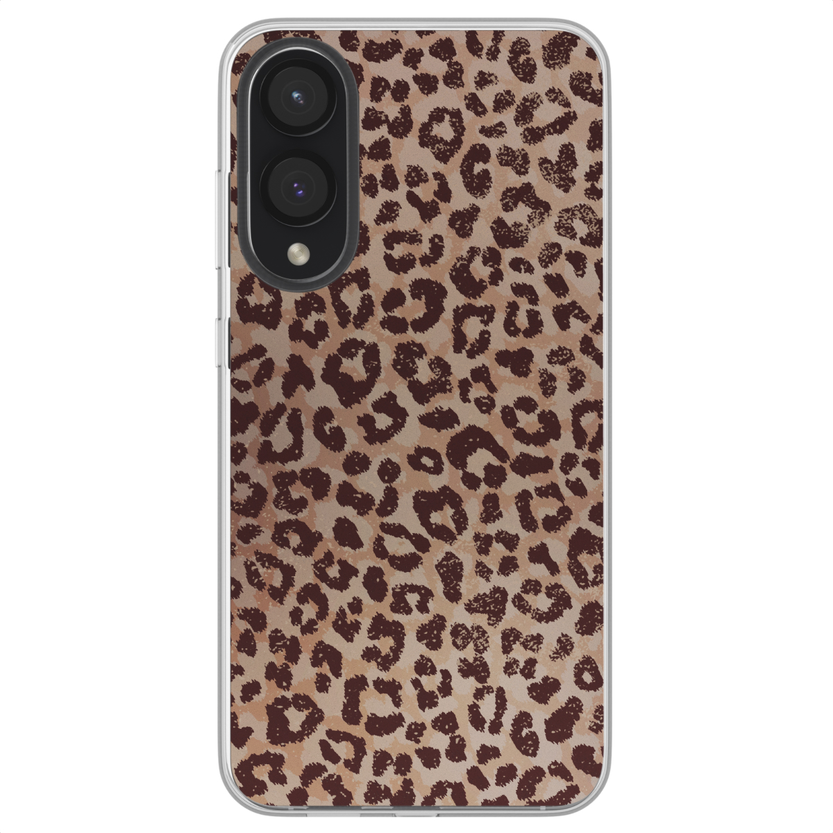 Telefoonhoesje met een luipaardprint.