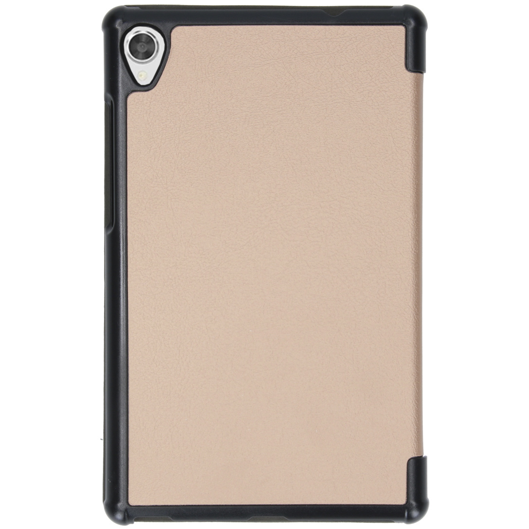 Tablet case in gold and black.