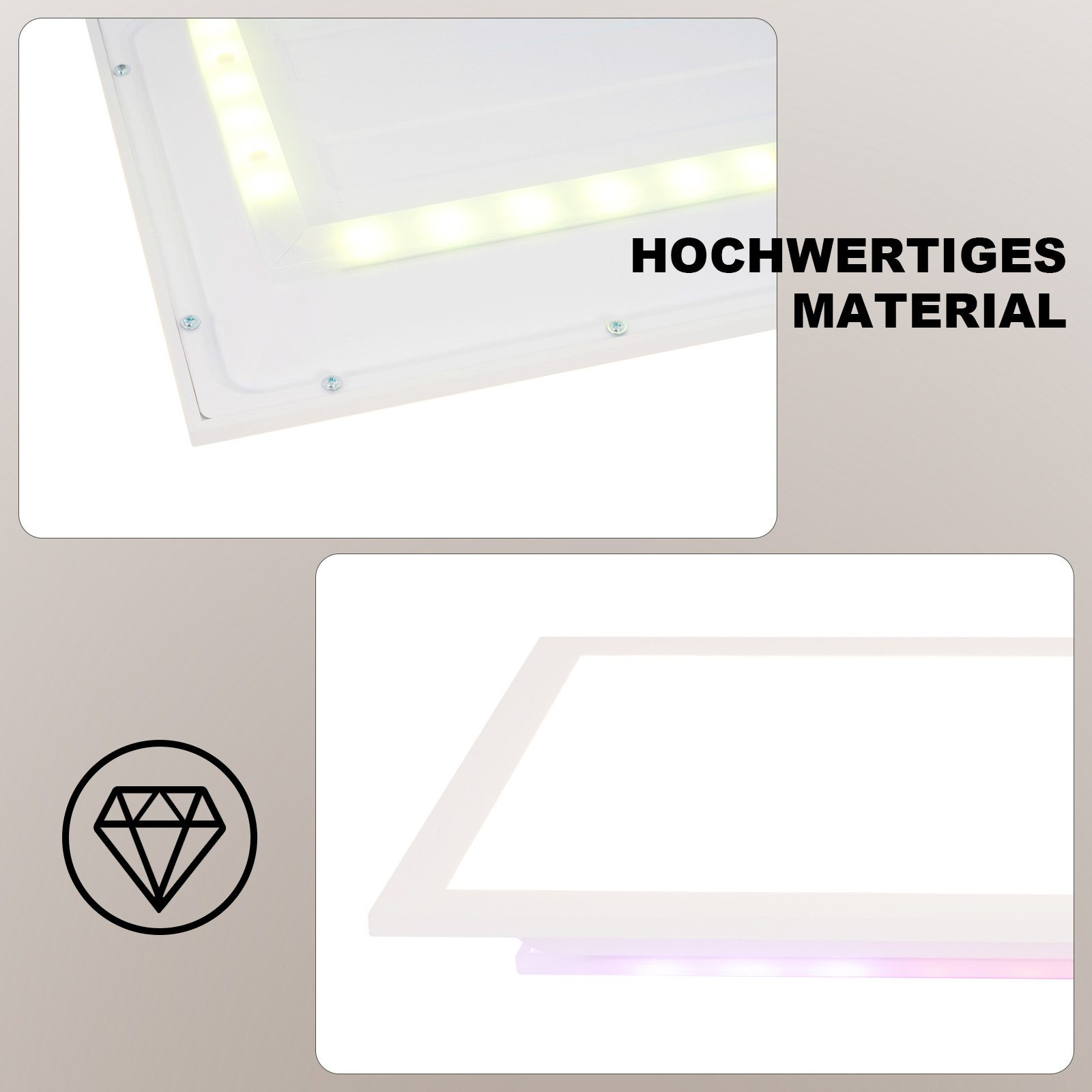 Primo piano di un apparecchio per illuminazione a soffitto bianco, che evidenzia i dettagli del materiale e del design.
